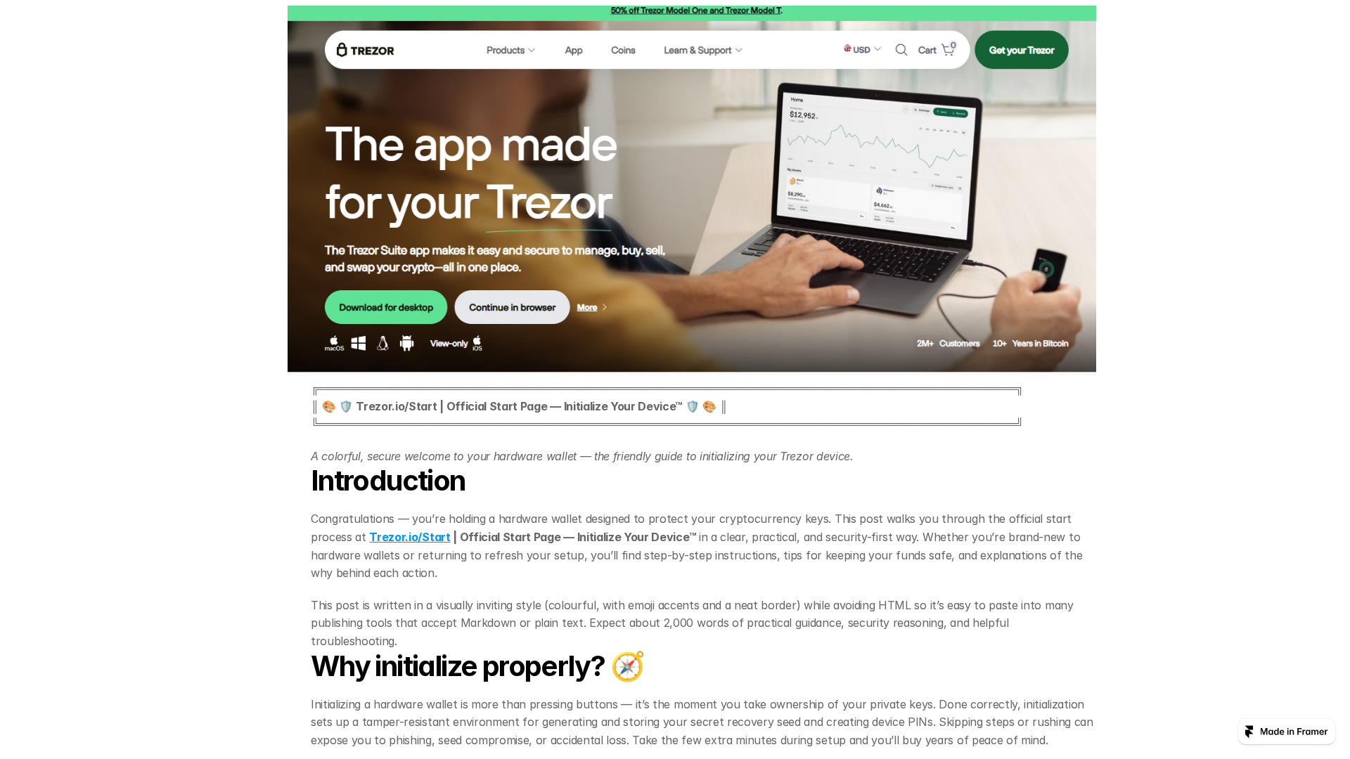 Screenshot of info-trezor.framer.ai