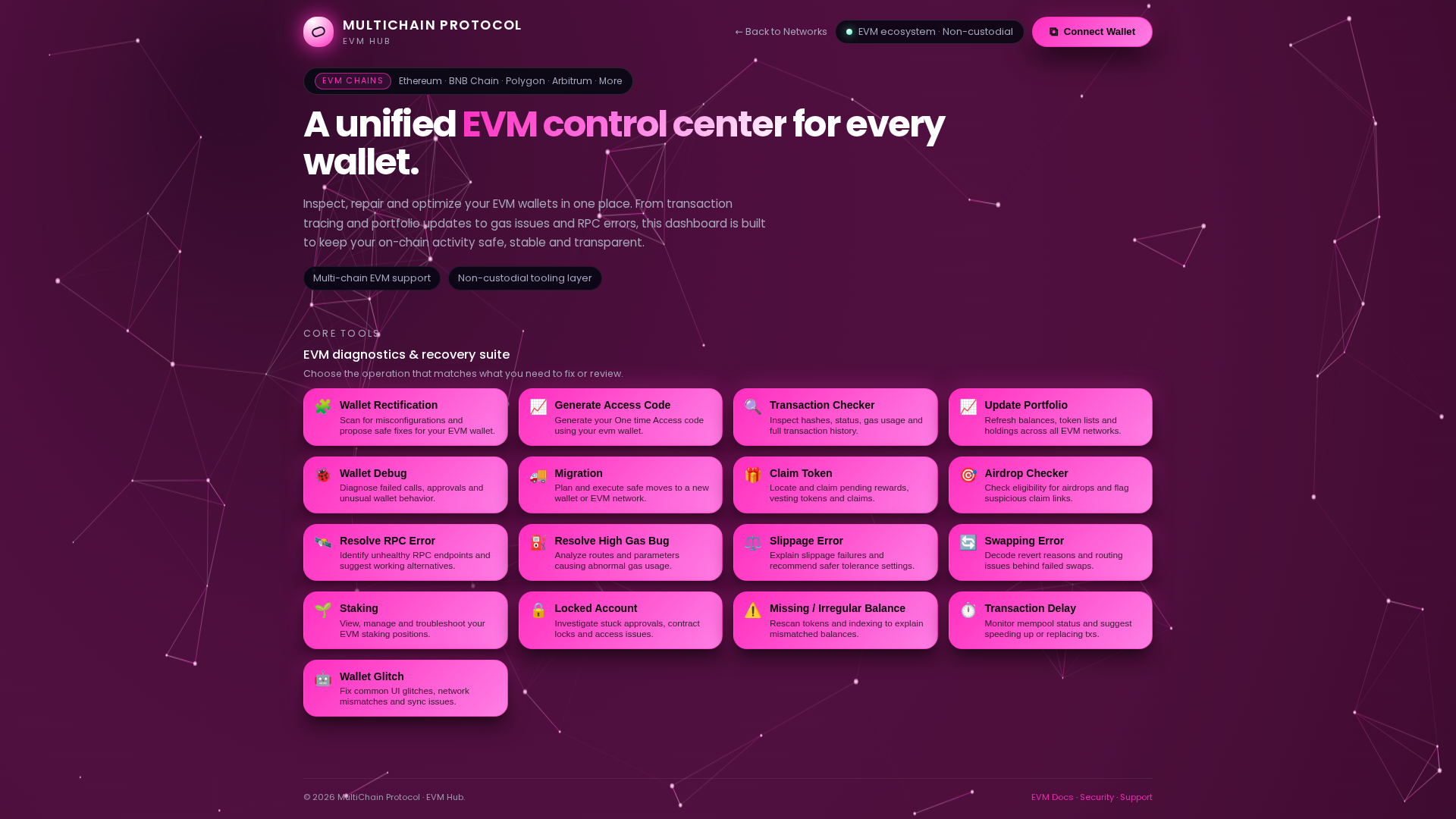 Screenshot of evmfixerdesk.xyz