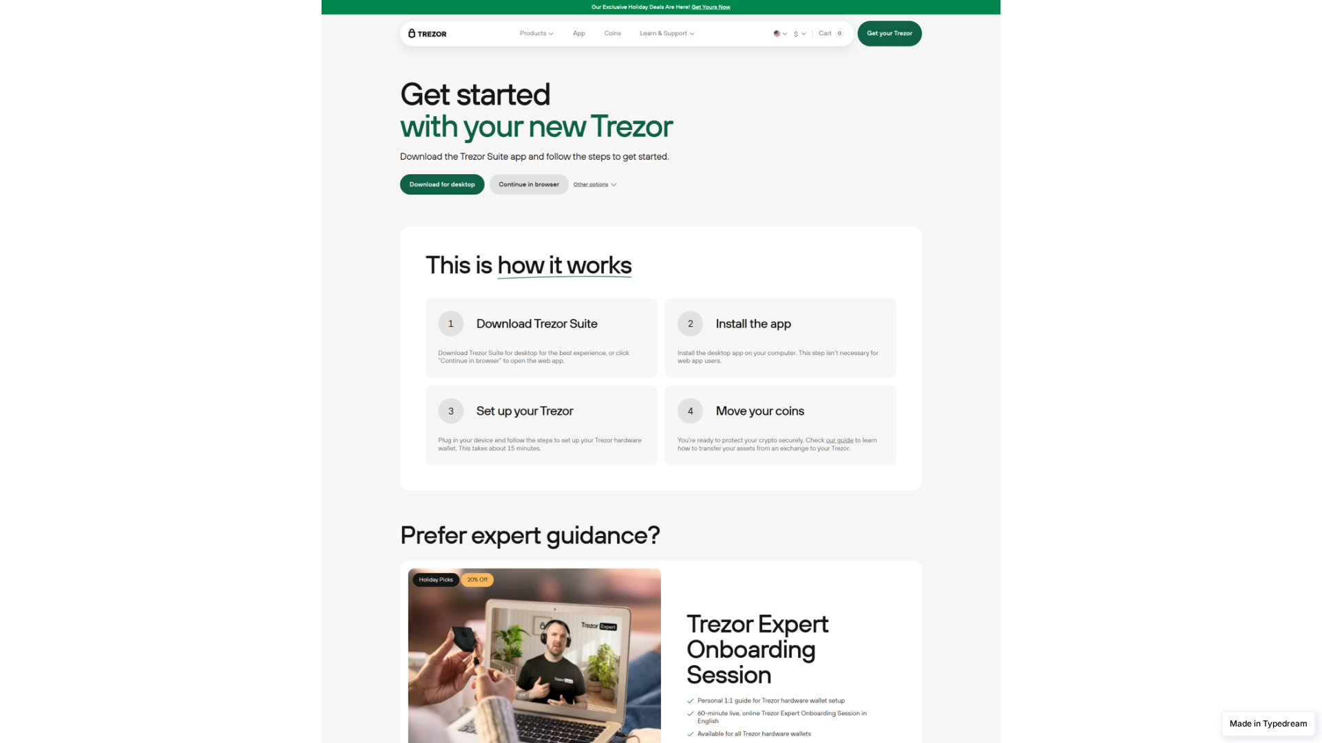 Screenshot of help-suite-tzore.typedream.app
