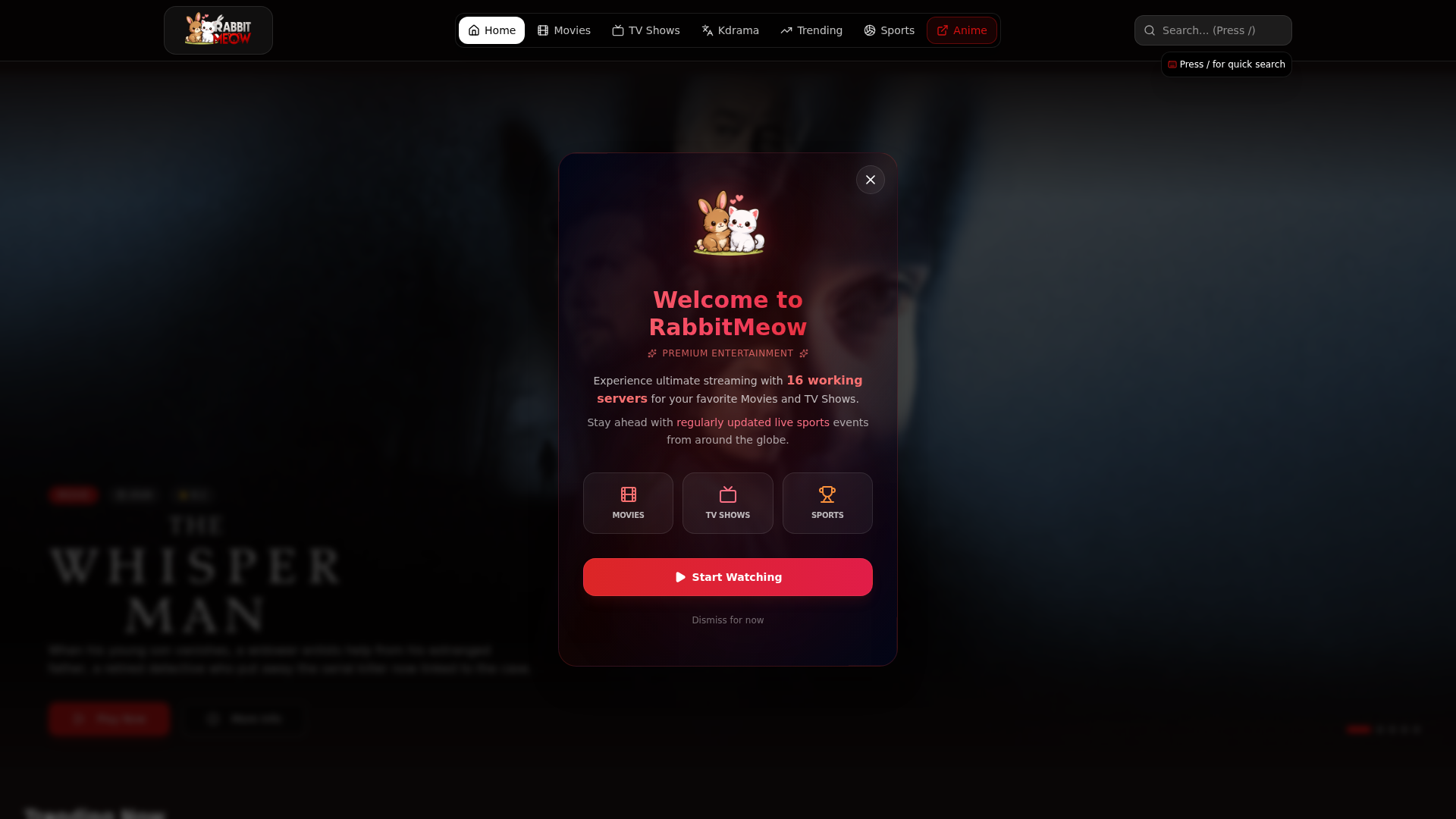 Screenshot of rabbitmeow.live