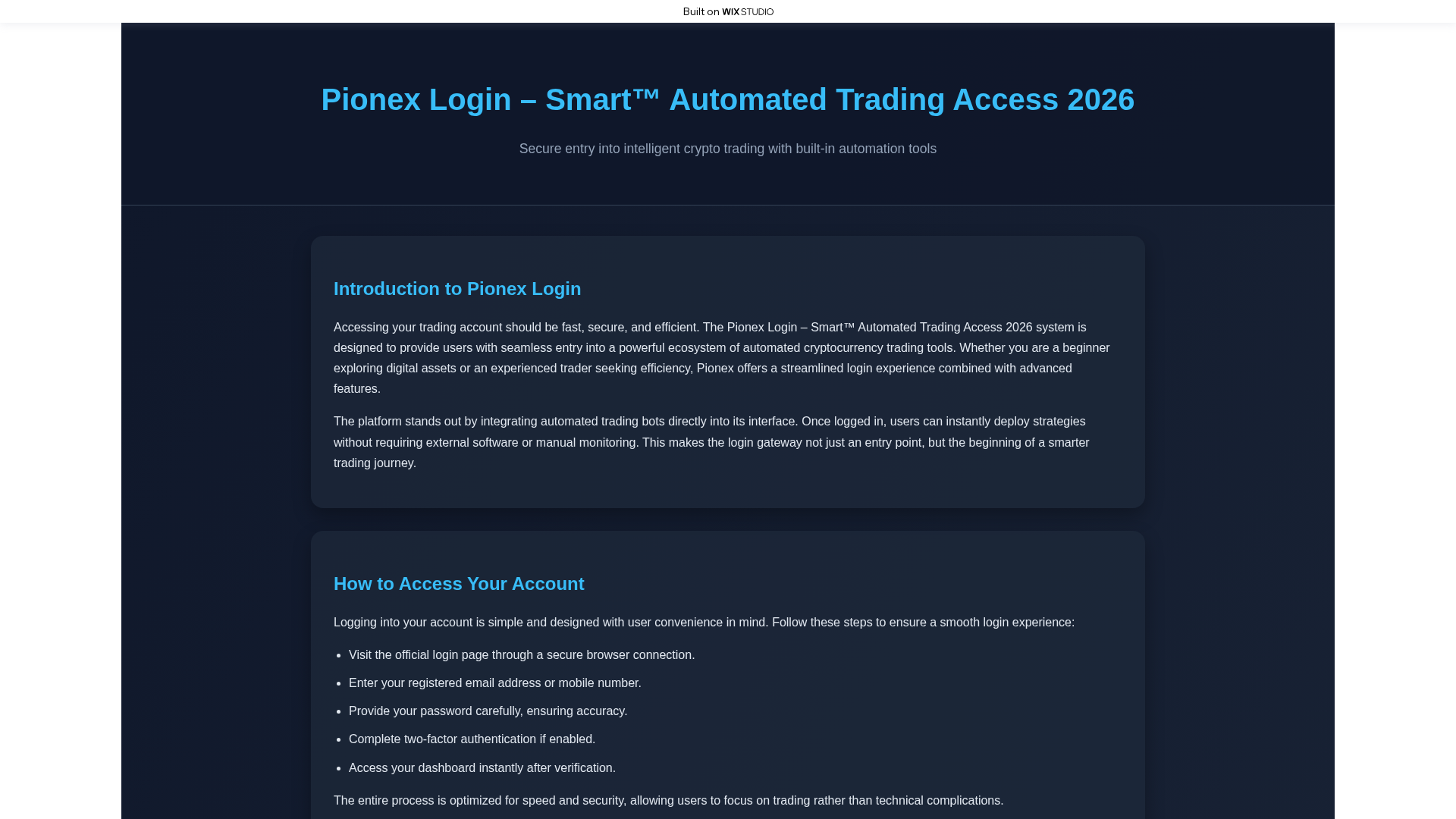 Screenshot of u-sa-pionex.wixstudio.com