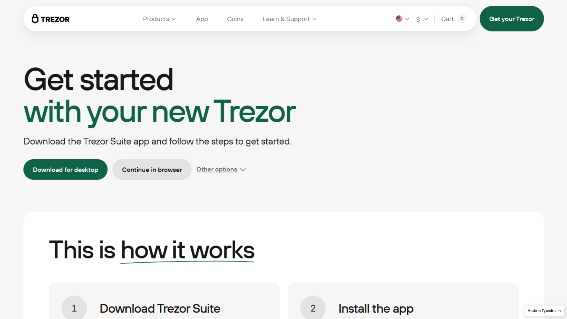 Screenshot of faqs-auth-trzor-sso.typedream.app