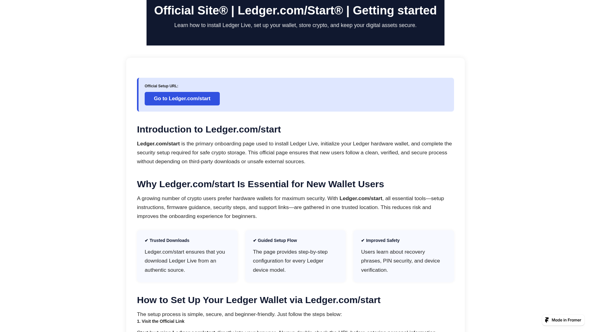Screenshot of ledgr-startcom.framer.media
