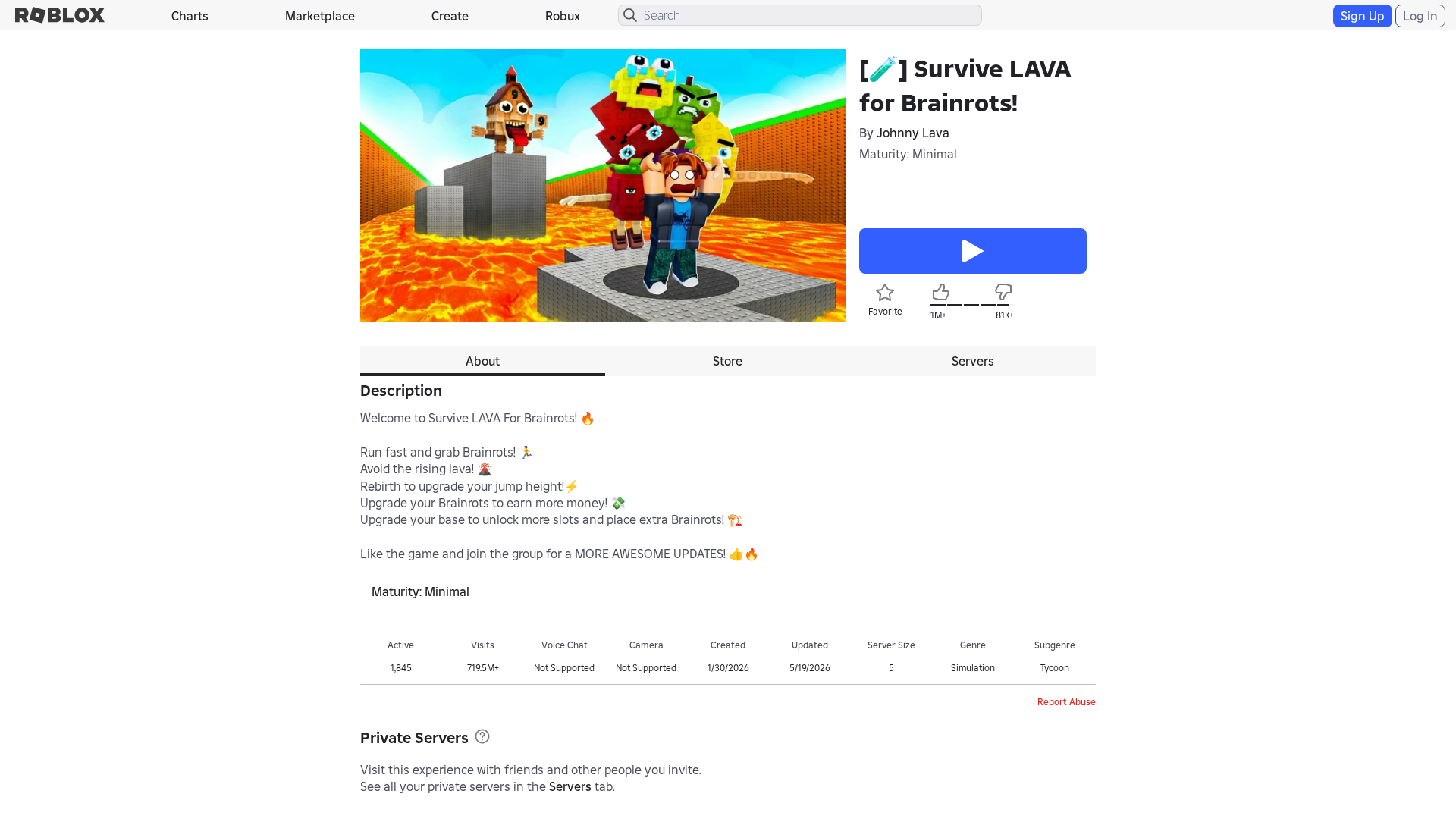 Screenshot of www.roblox.com.bi