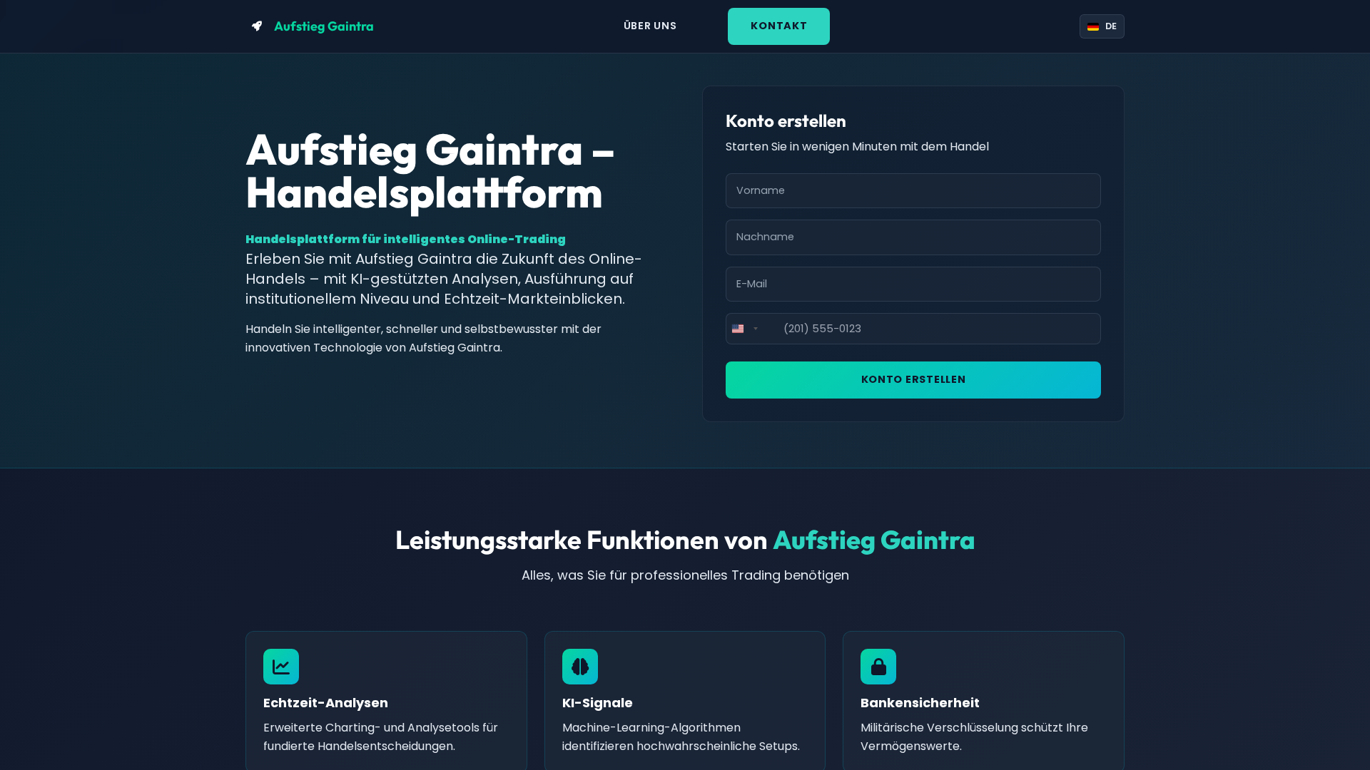 Screenshot of aufstieggaintra-de.com