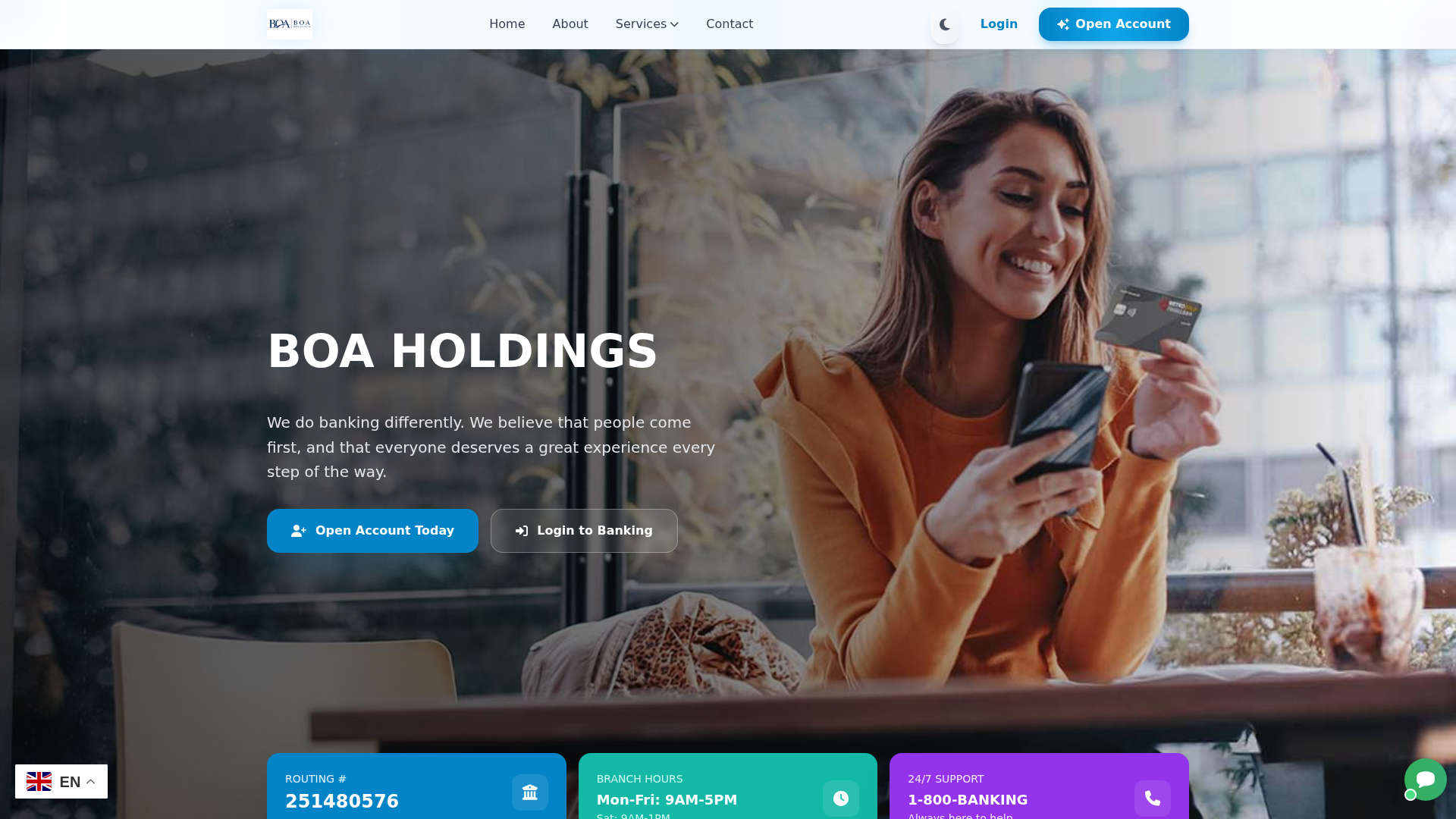 Screenshot of boaholdings.org