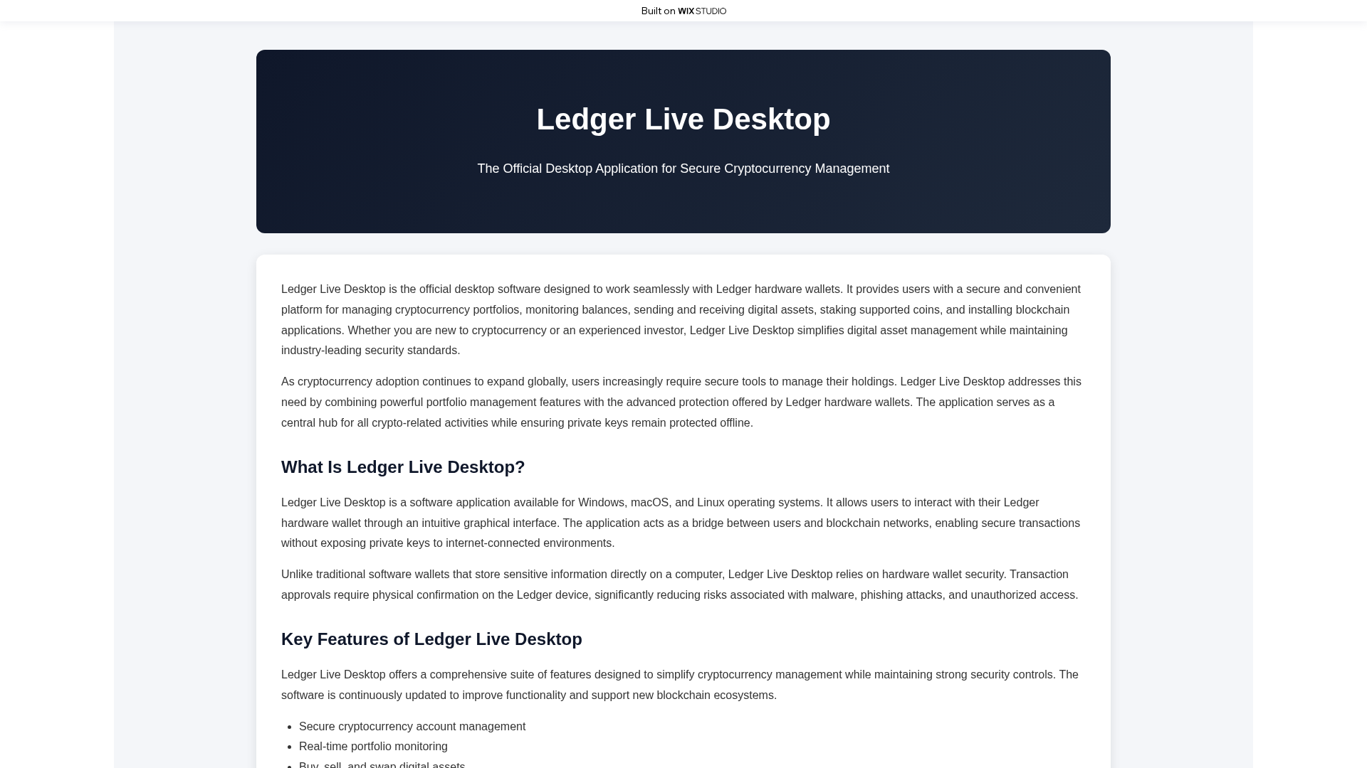 Screenshot of pages-ledgr-sso.wixstudio.com