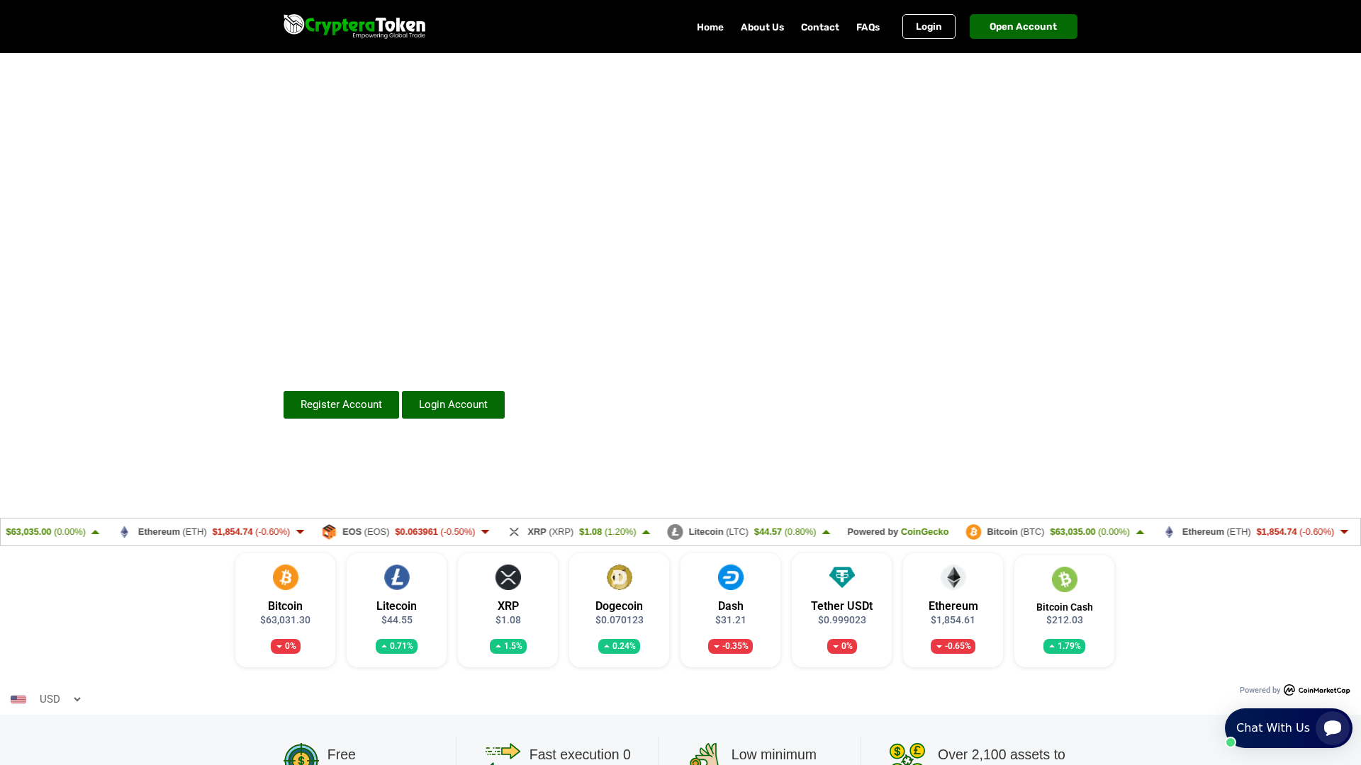 Screenshot of cryptera-token.com