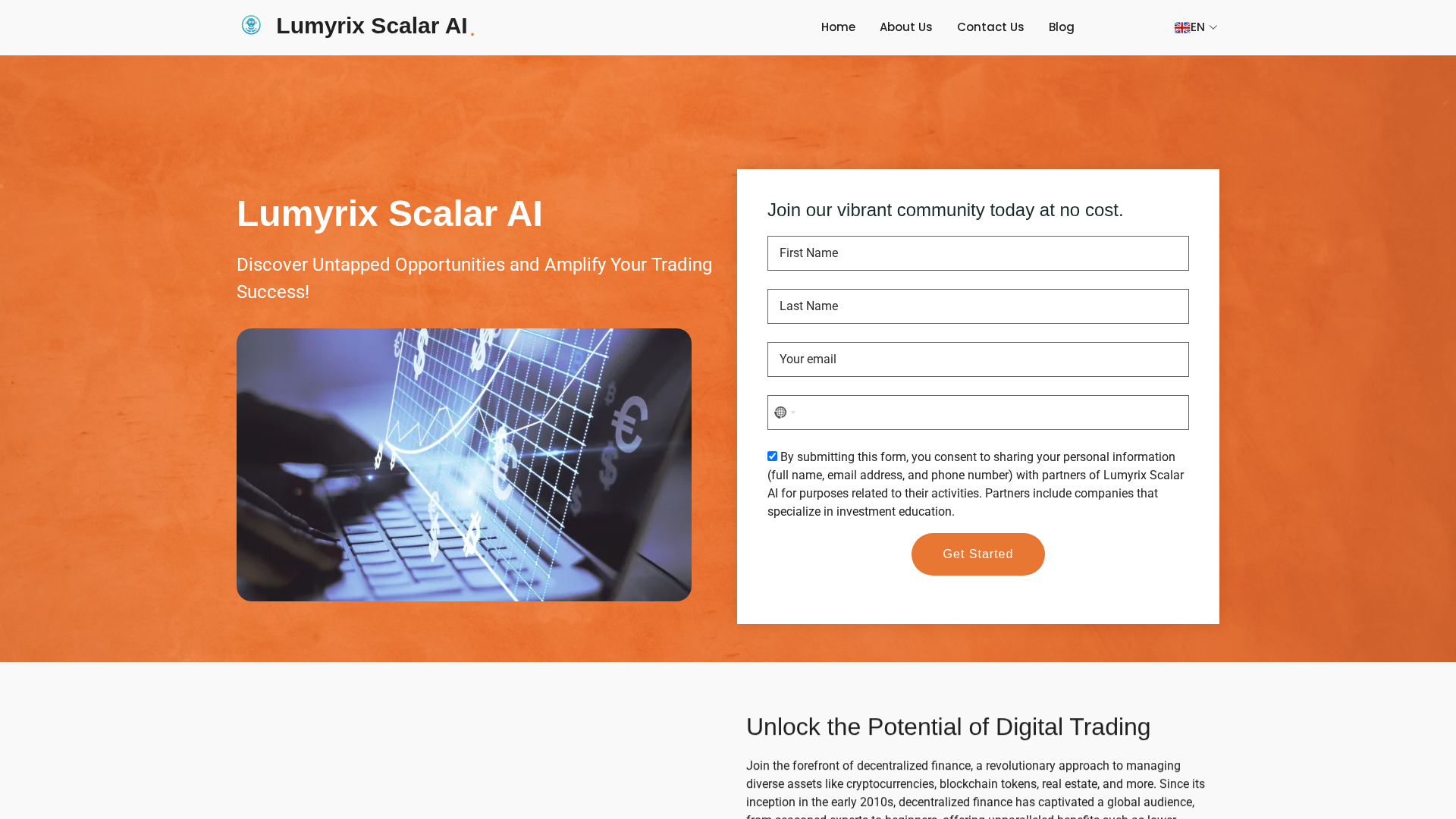 Screenshot of thelumyrixscalarai.com