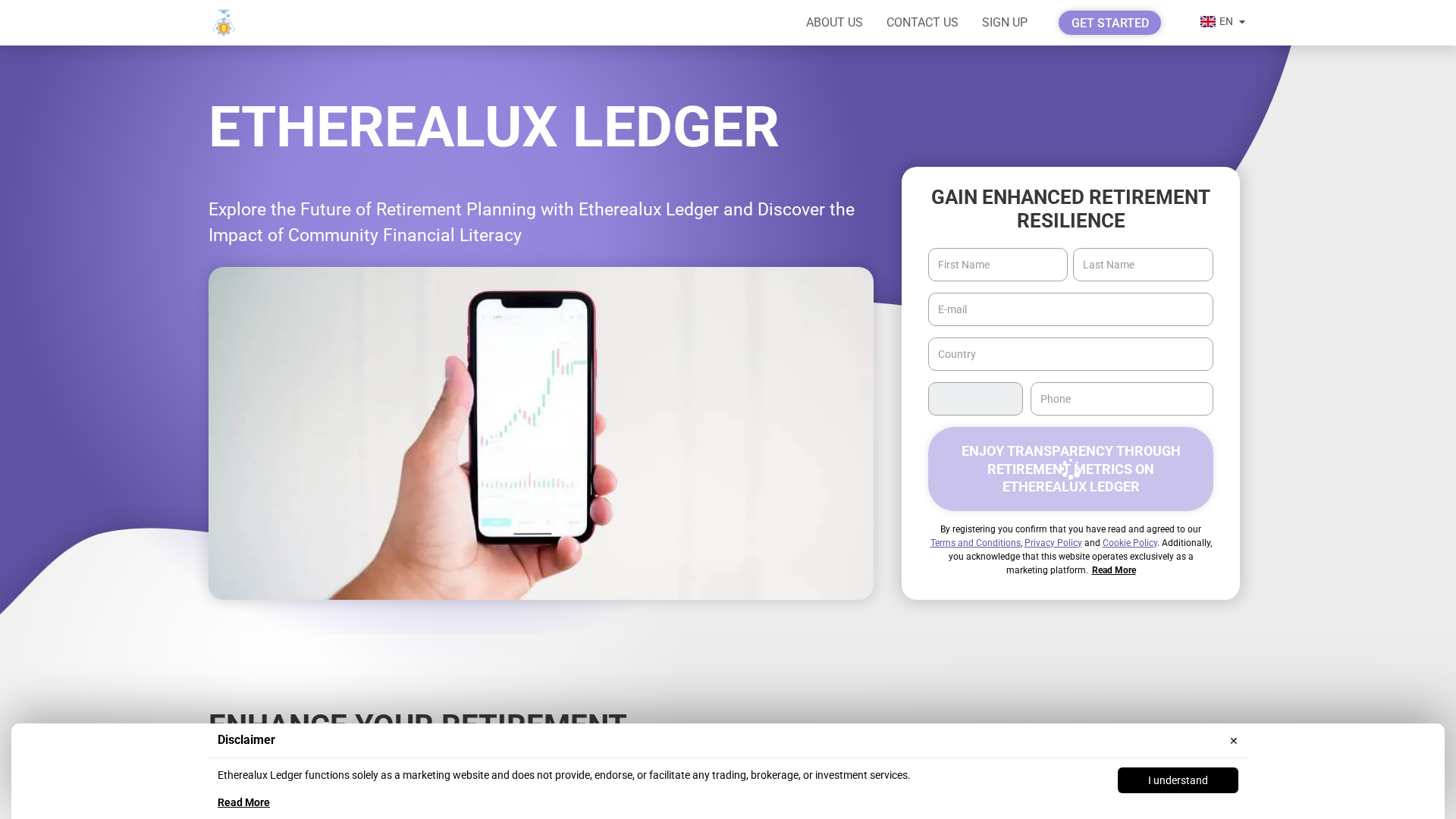 Screenshot of etherealuxledger-platform.com