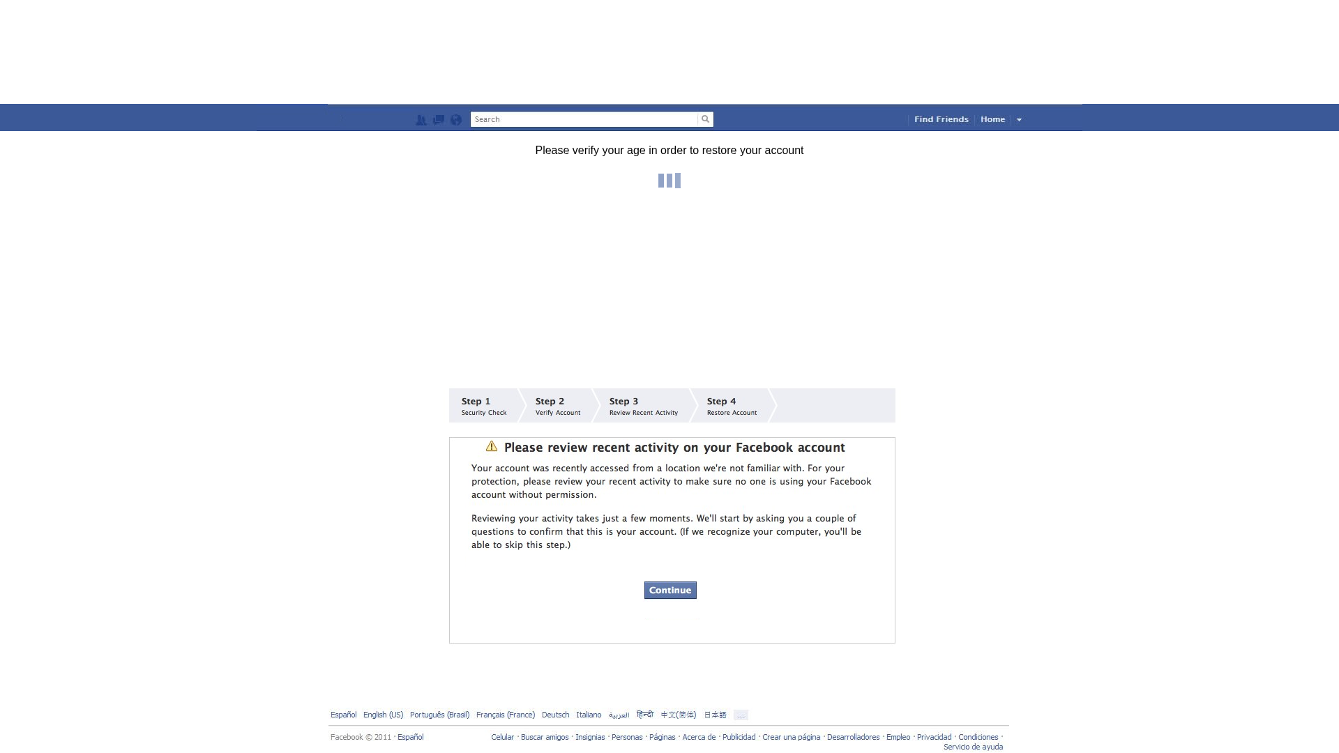 Screenshot of facebook-verify.blogspot.com