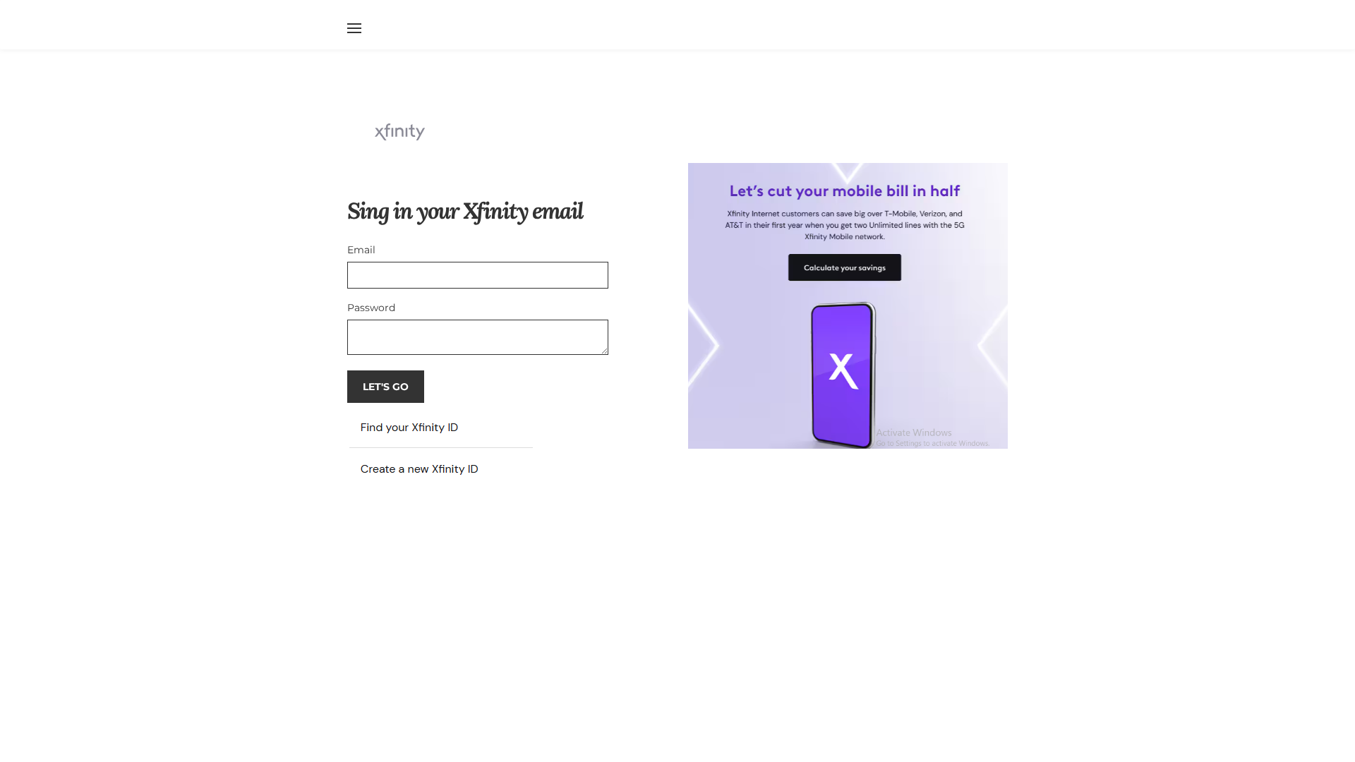 Screenshot of xfinitymailsecure.weebly.com