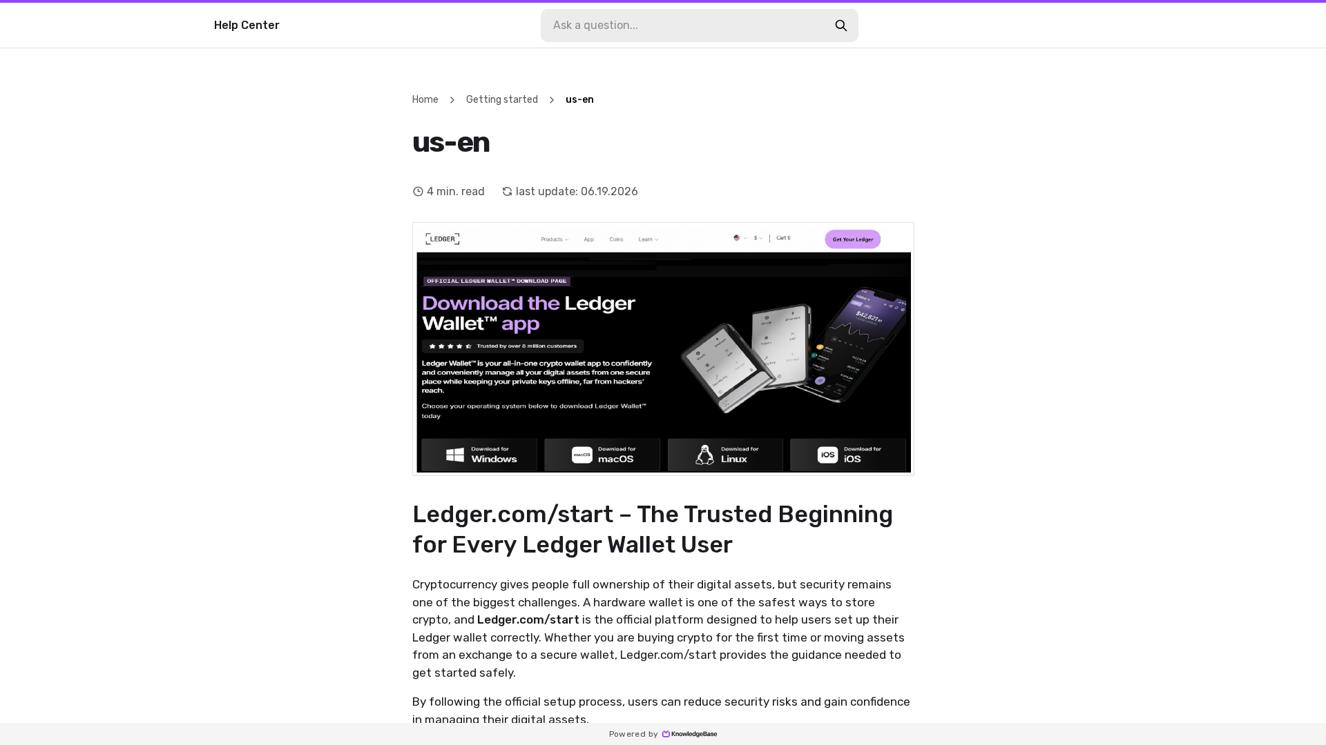 Screenshot of getledger.kb.help