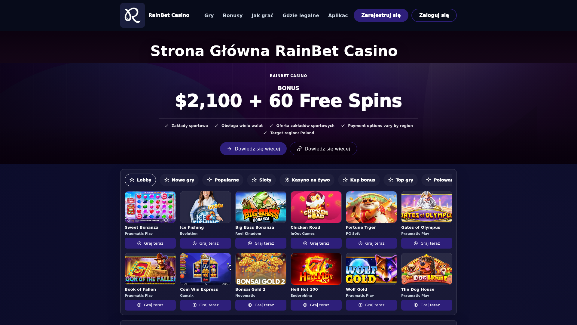 Screenshot of pl-rainbet.com