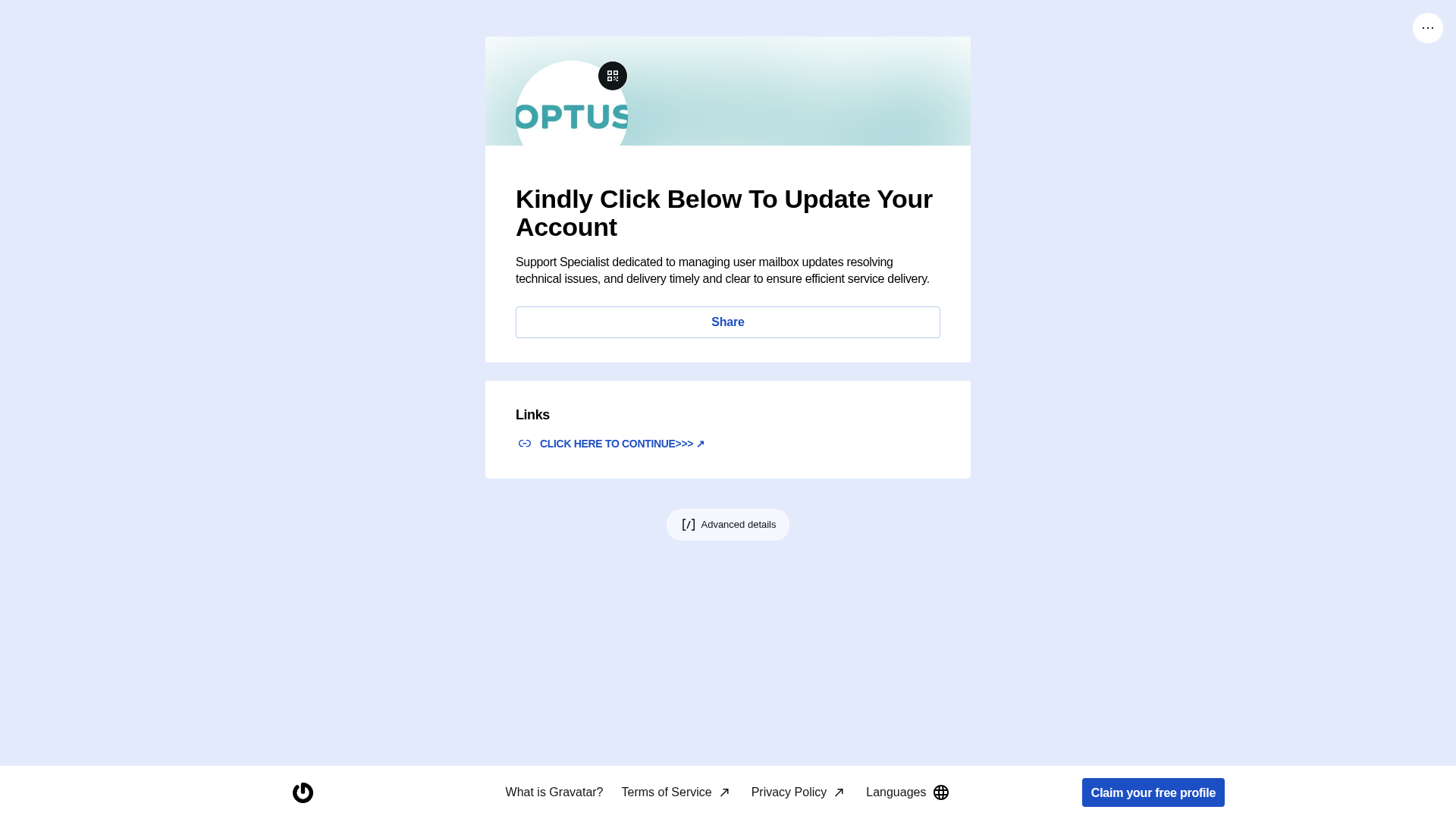 Screenshot of gravatar.com