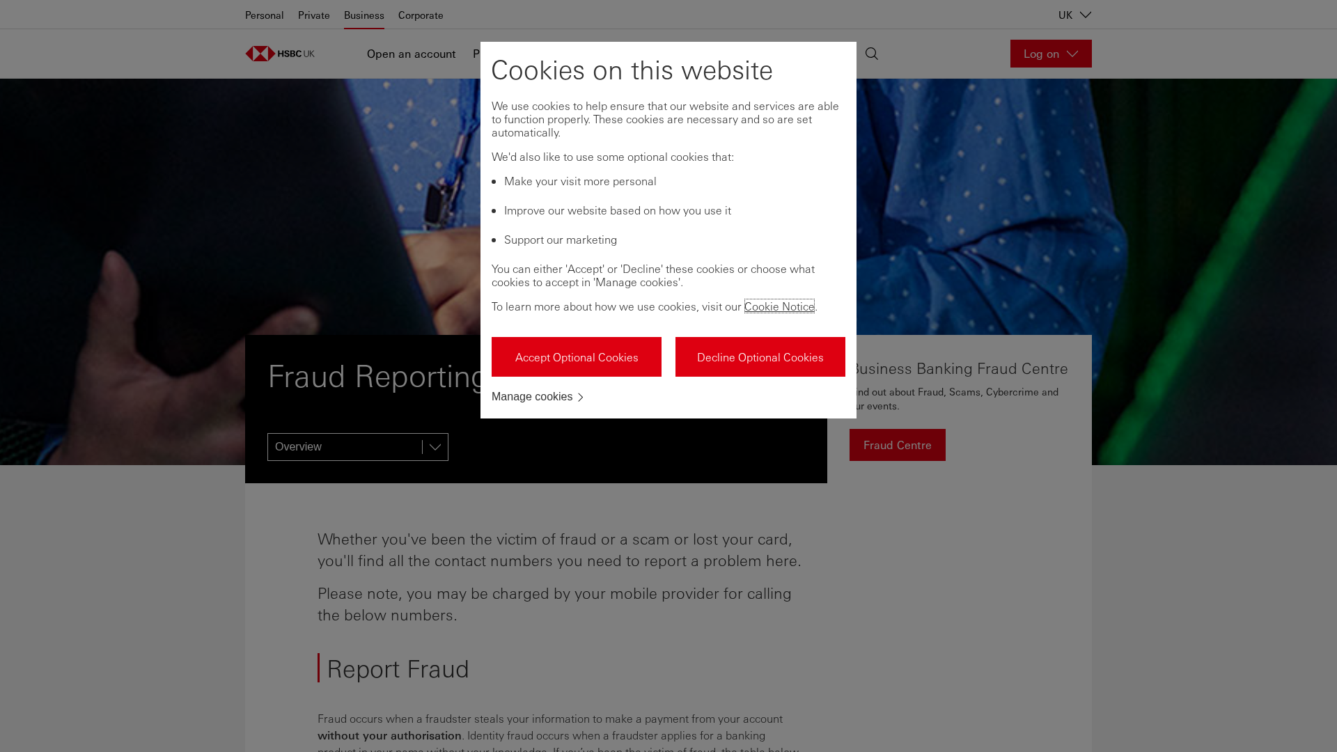Screenshot of mobilehsbccprivateonline.com