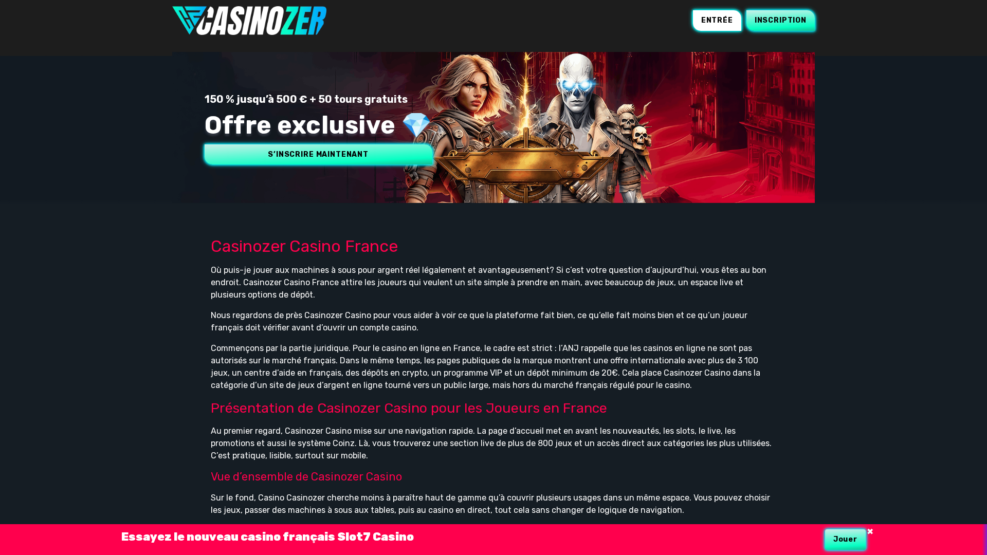 Screenshot of casinozer-enligne-fr.com