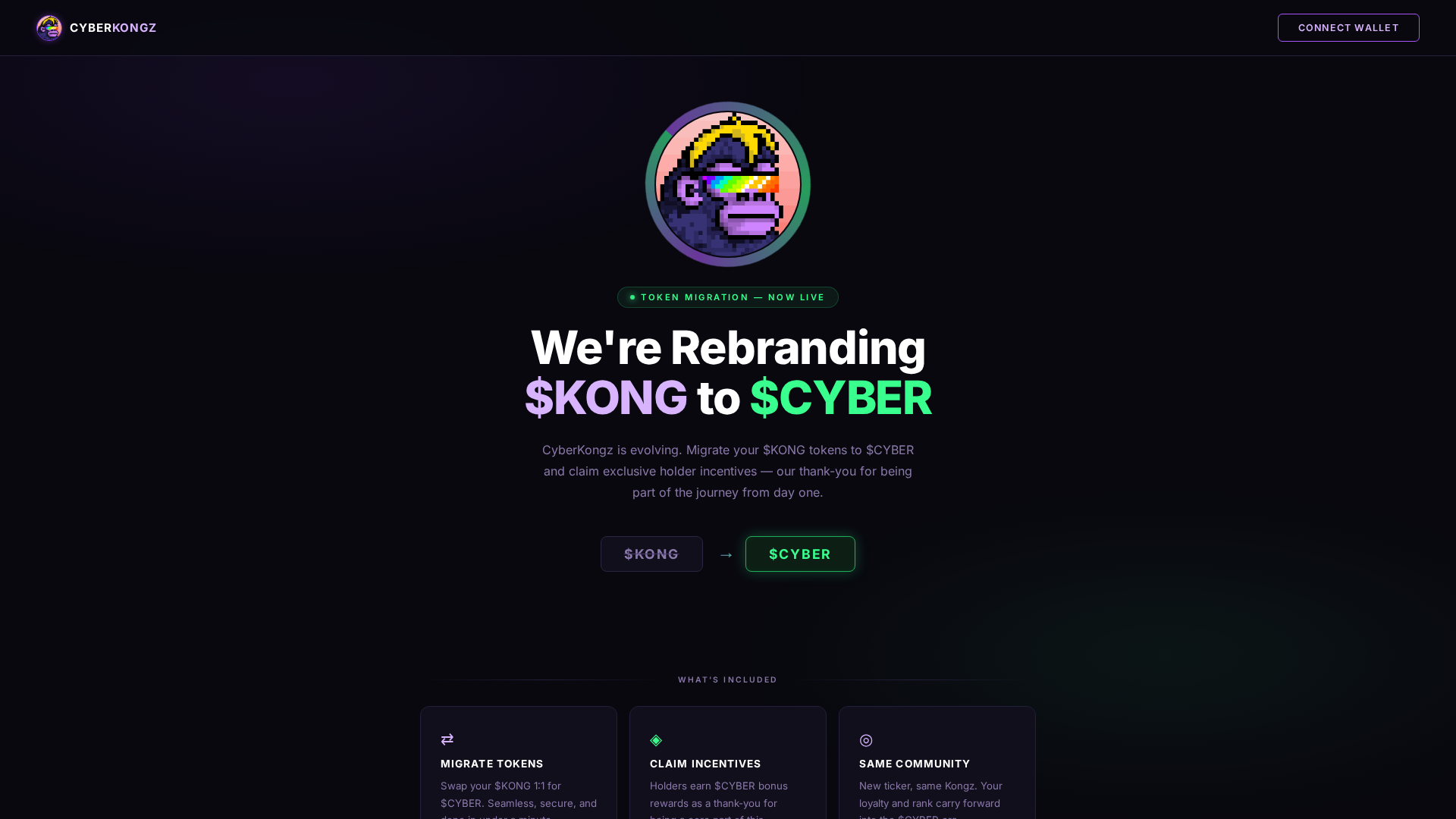 Screenshot of kongztoken.live