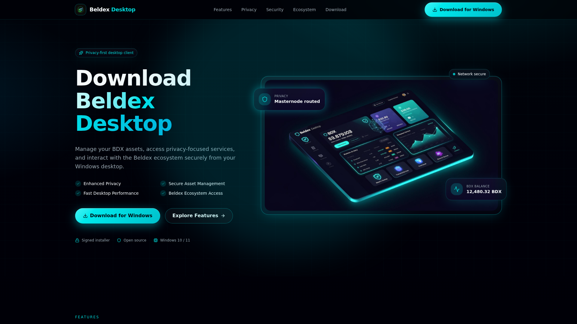 Screenshot of beldexcoindesktopinstaller.xyz