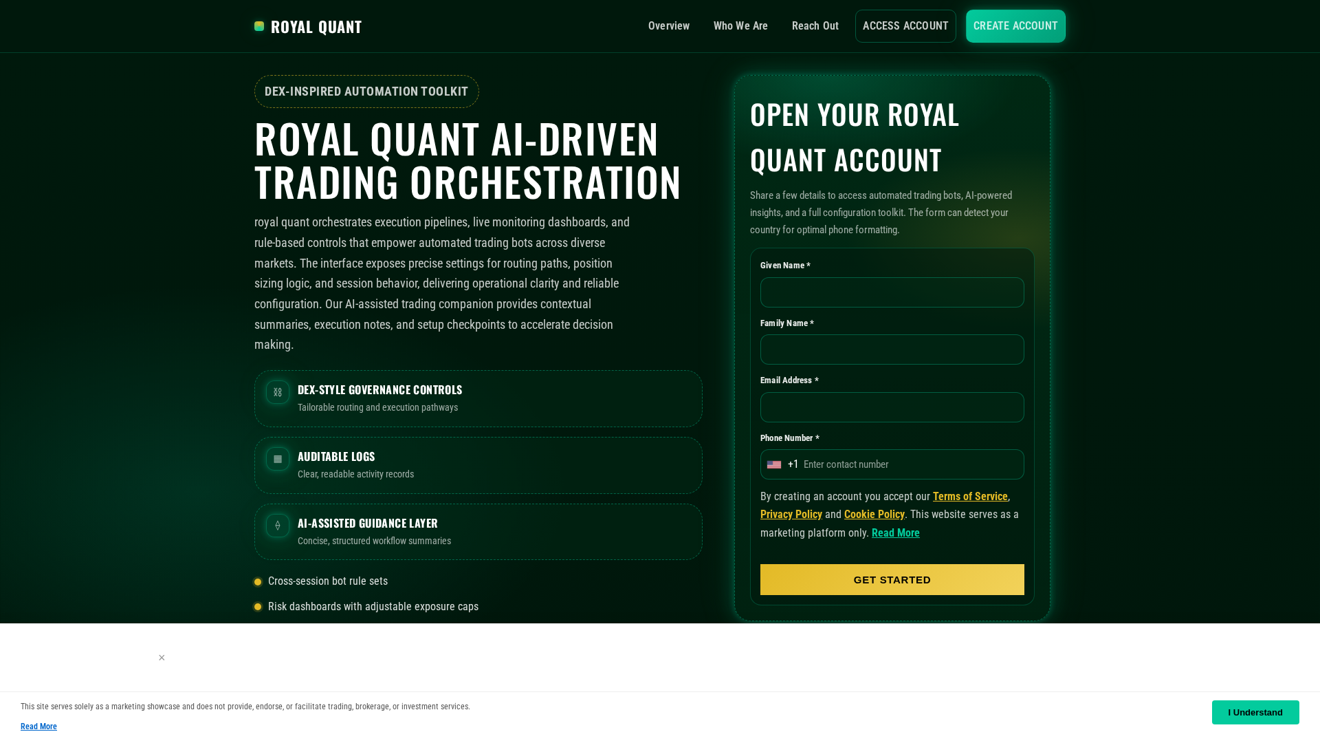 Screenshot of royalquant.digital