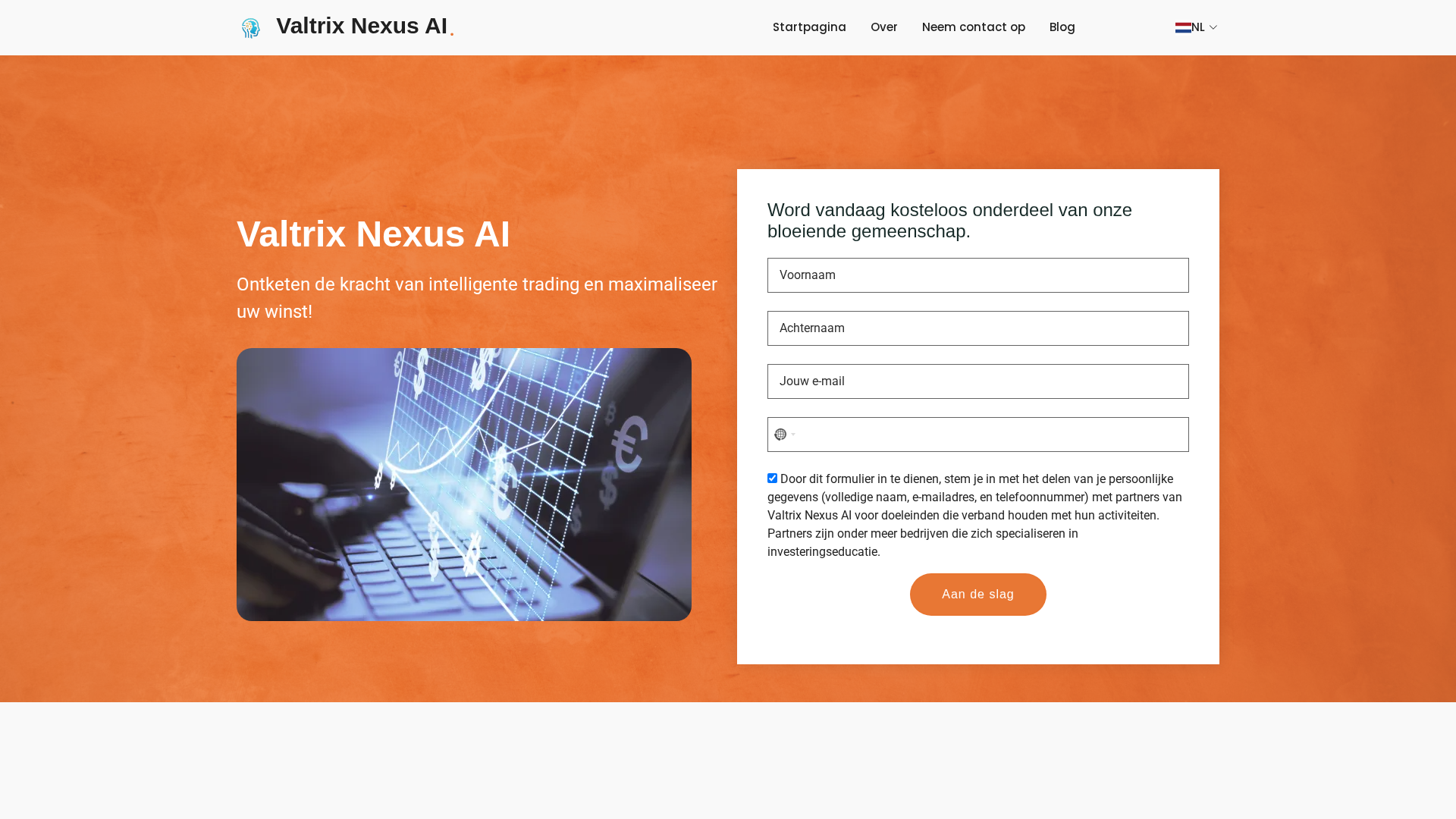 Screenshot of valtrixnexus-ai.nl