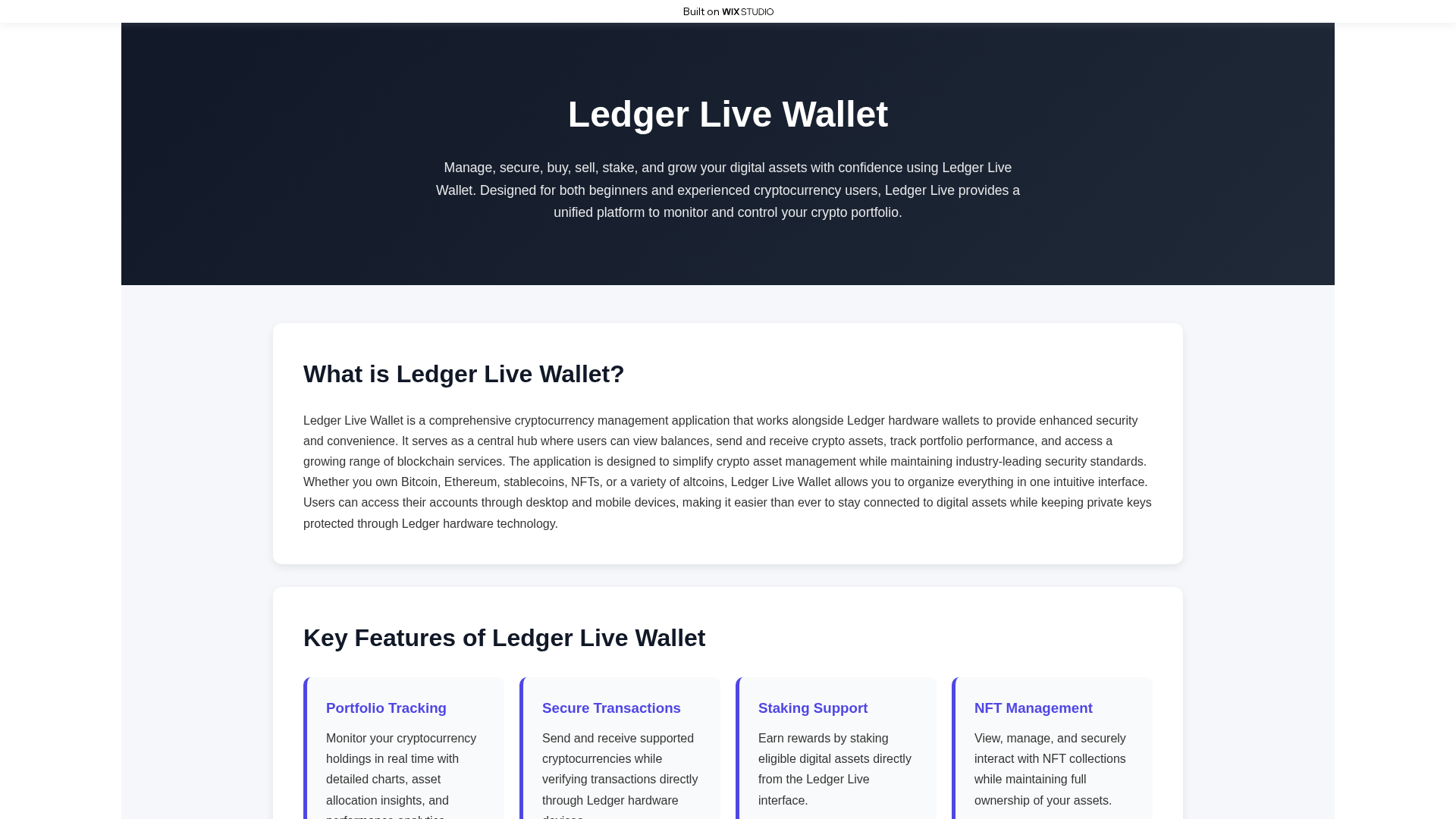 Screenshot of live-appxldgre.wixstudio.com