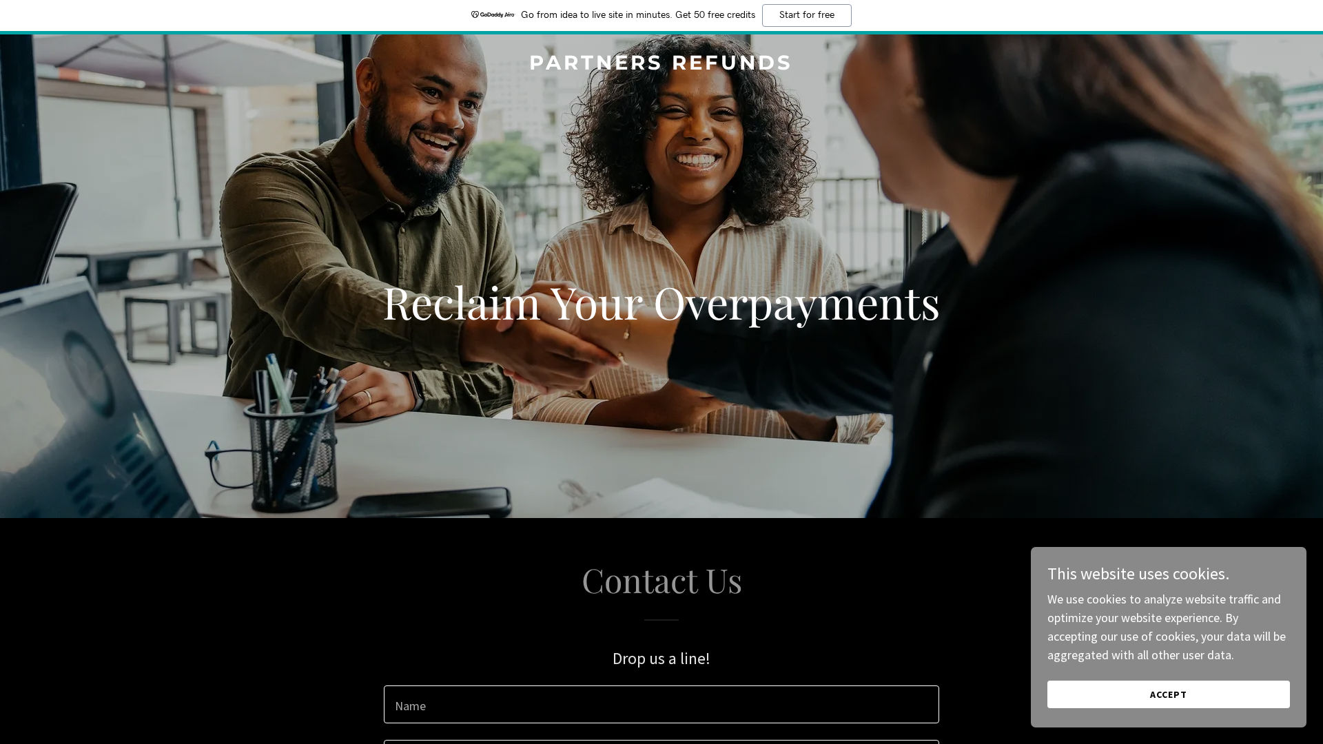 Screenshot of partners-refunds.org