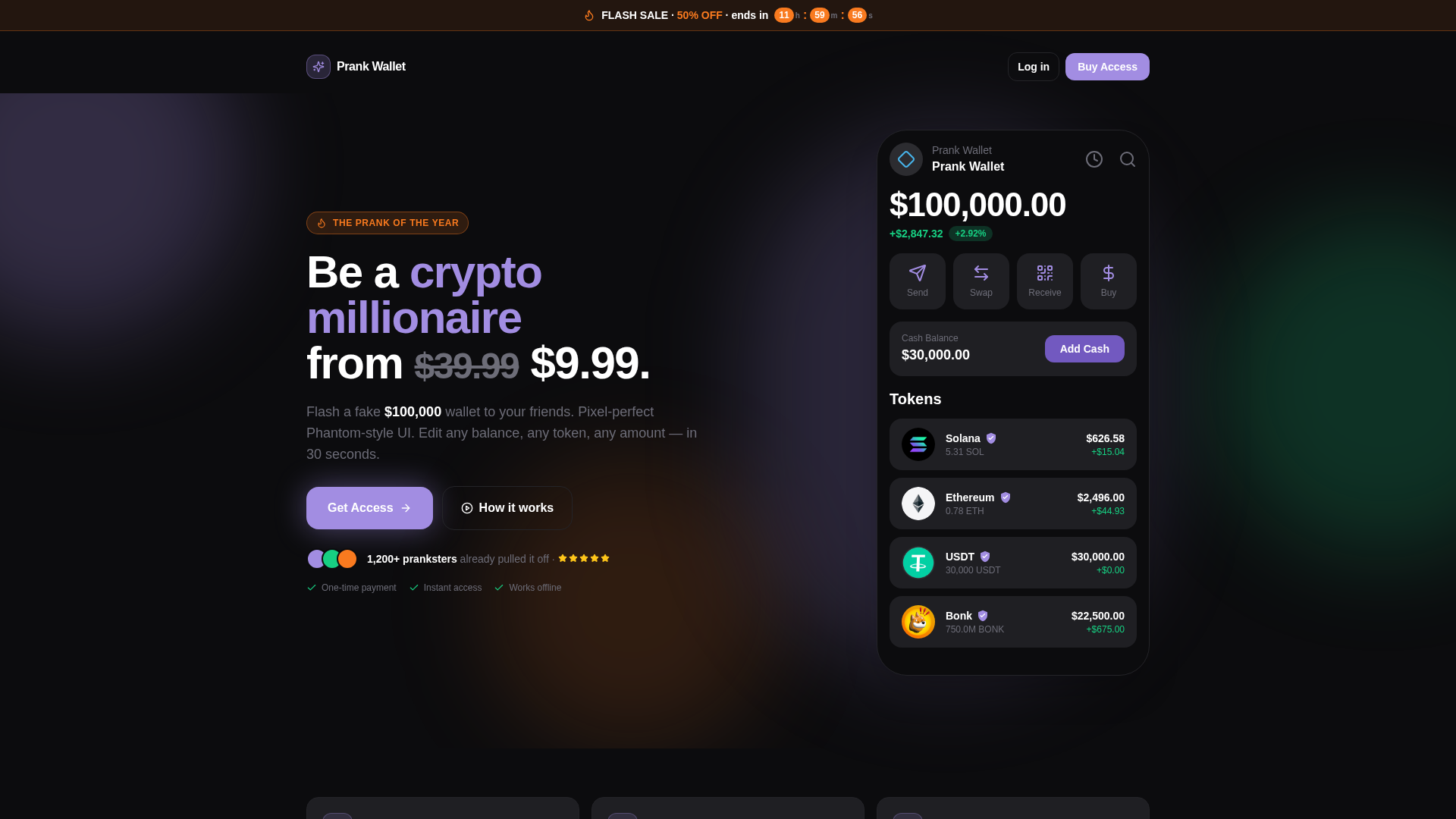 Screenshot of prankwallet.com