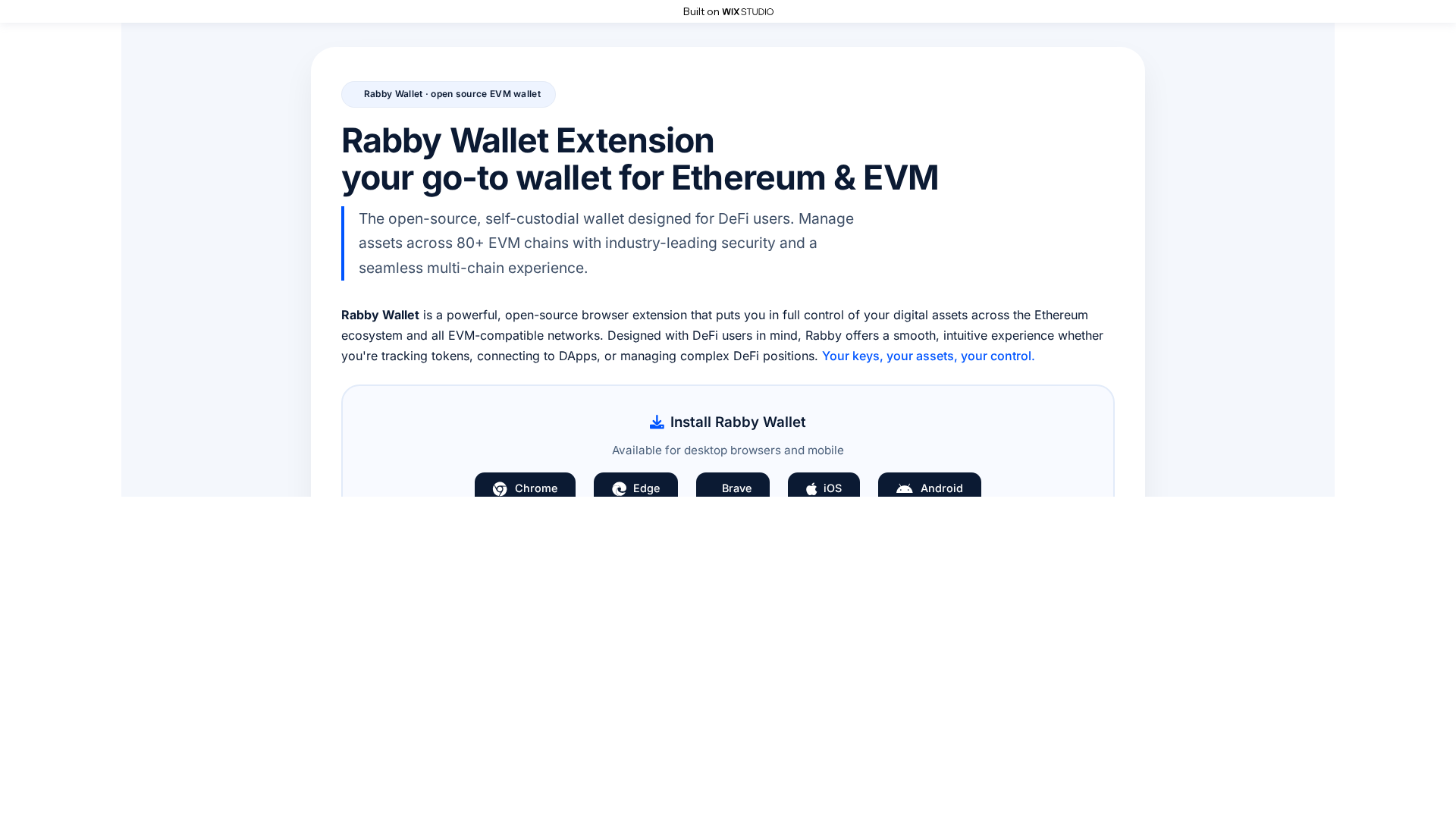Screenshot of raby-extenison.wixstudio.com