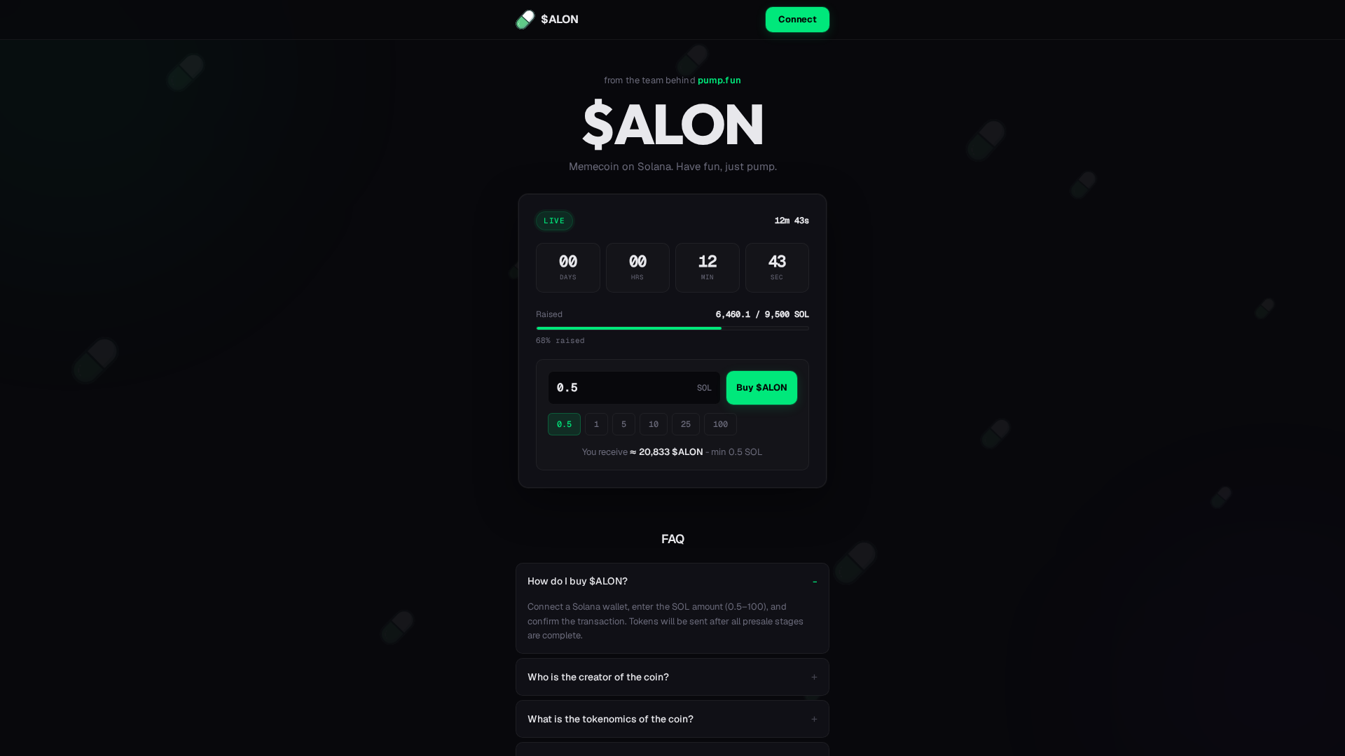 Screenshot of alon-pre.sale