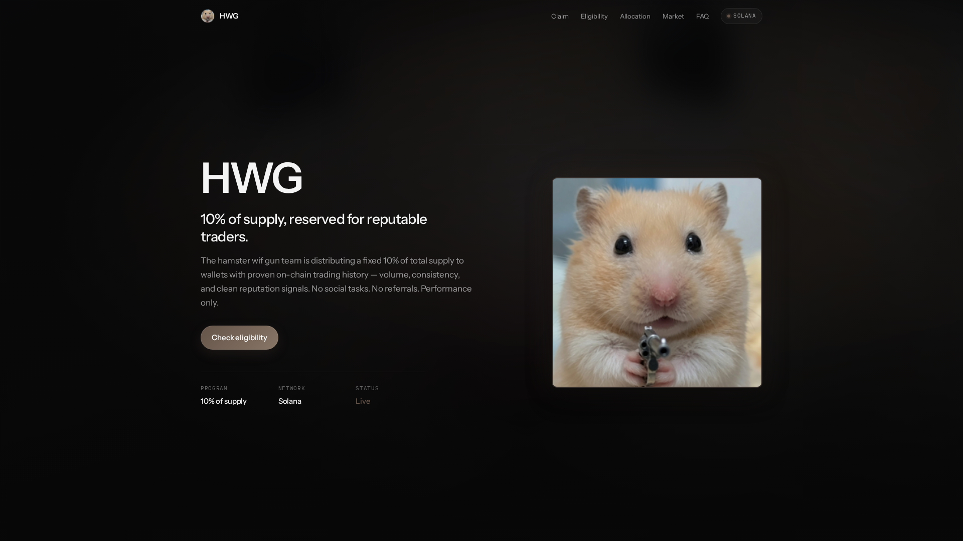 Screenshot of hwg.memepage.io