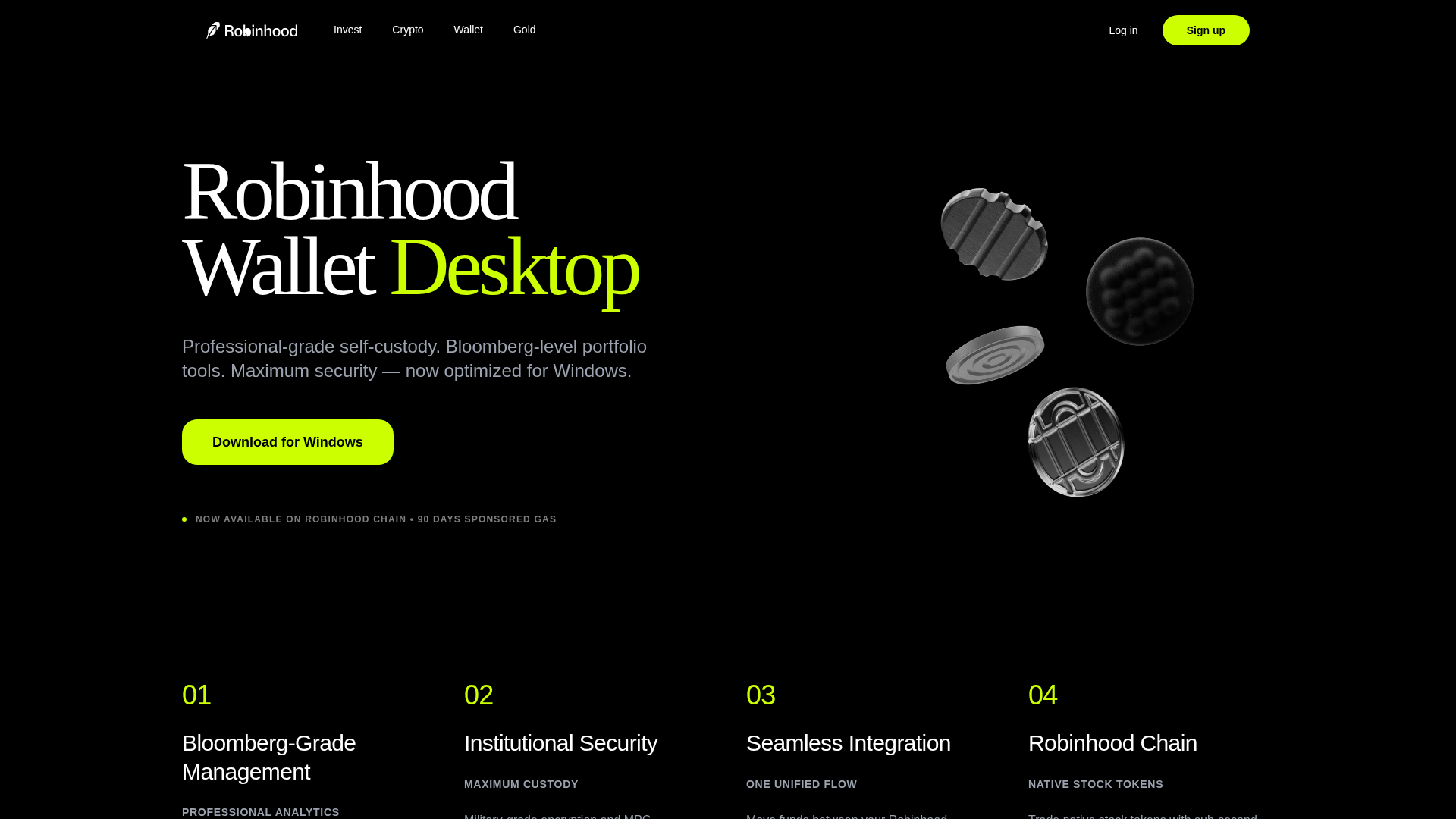 Screenshot of robinhooddesktopwallet.app