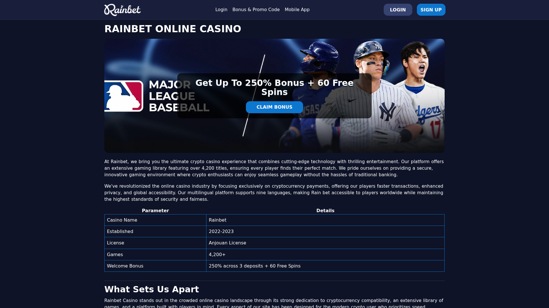 Screenshot of rainbet-au-casino.com