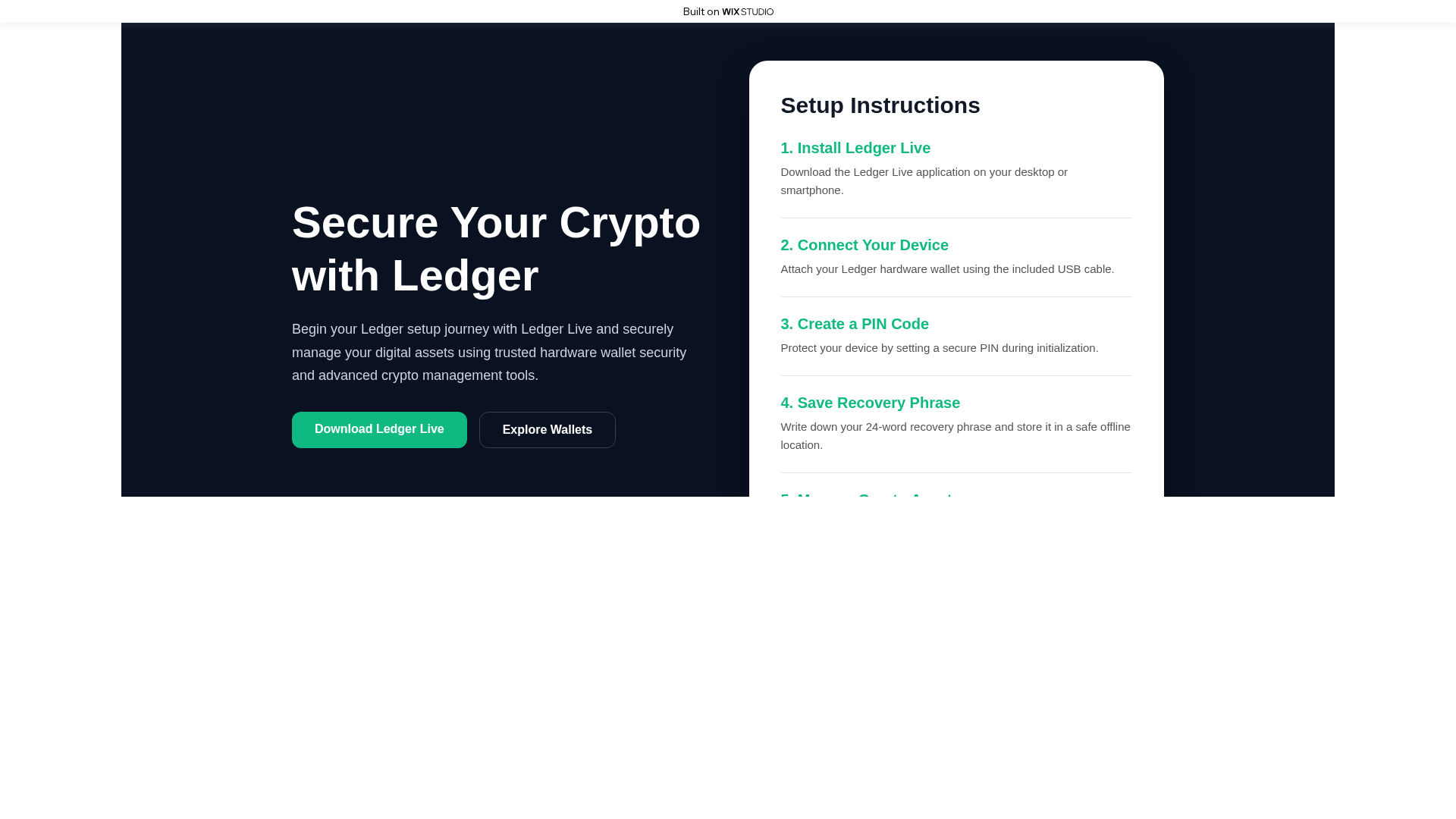 Screenshot of apphome-ledger.wixstudio.com