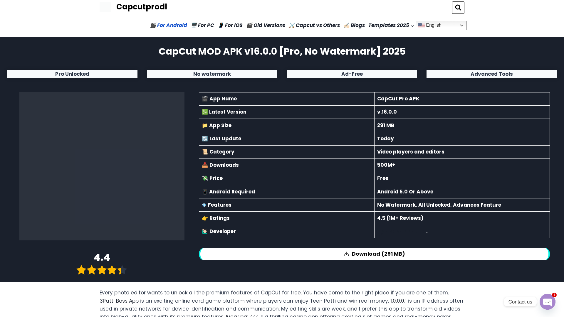 Screenshot of capcutprodl.com