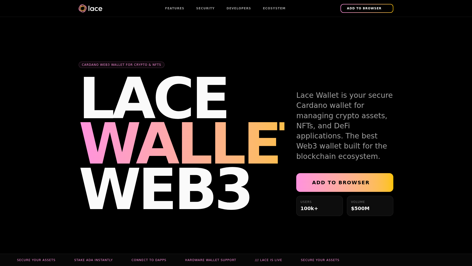 Screenshot of lacewallet.net