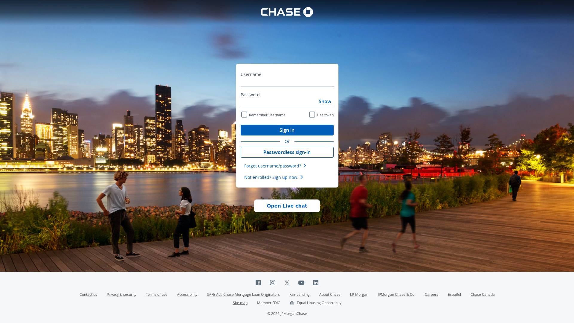 Screenshot of www.chaselivedesk.com