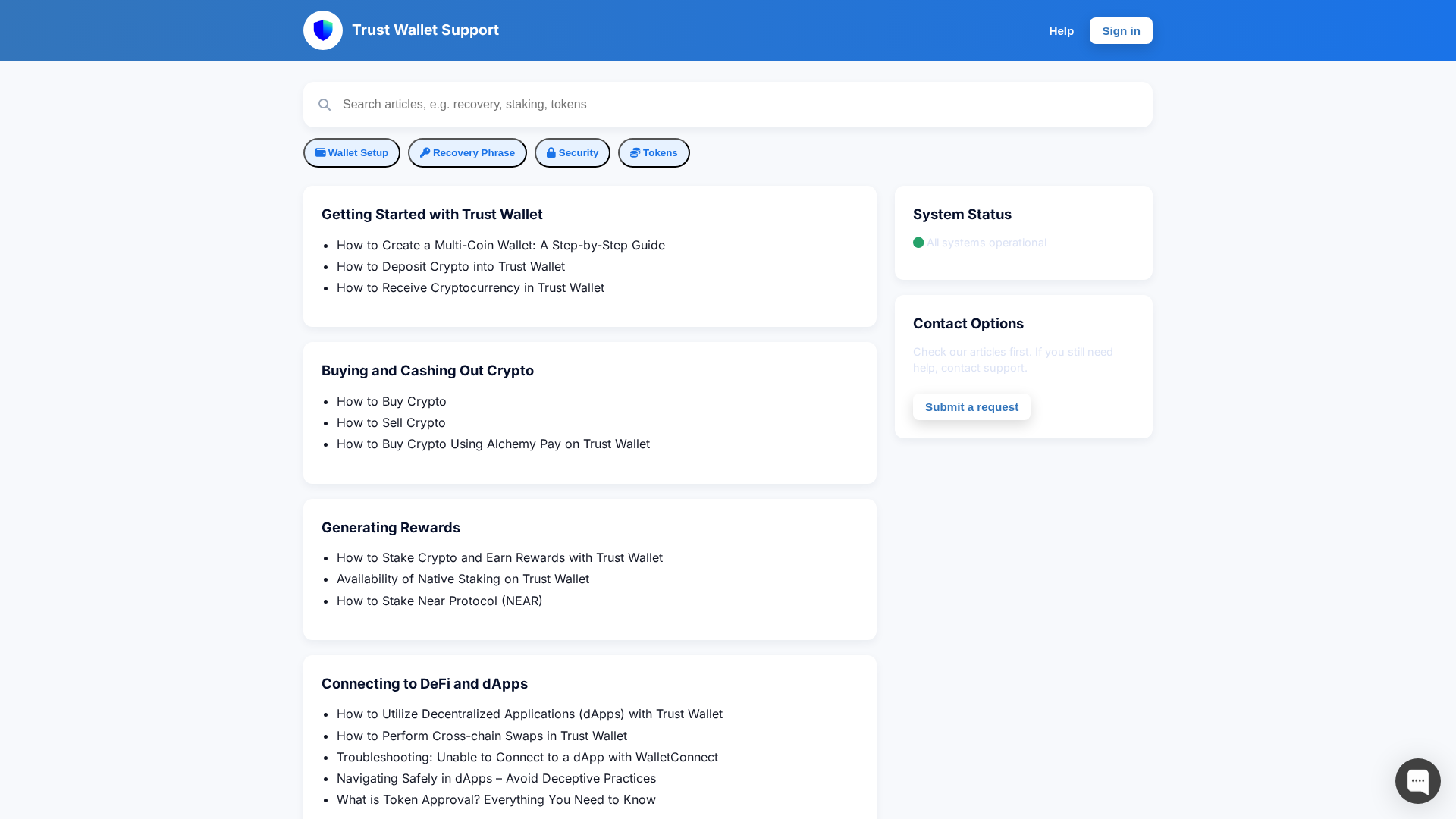 Screenshot of trustwallet-helpcenter.vercel.app