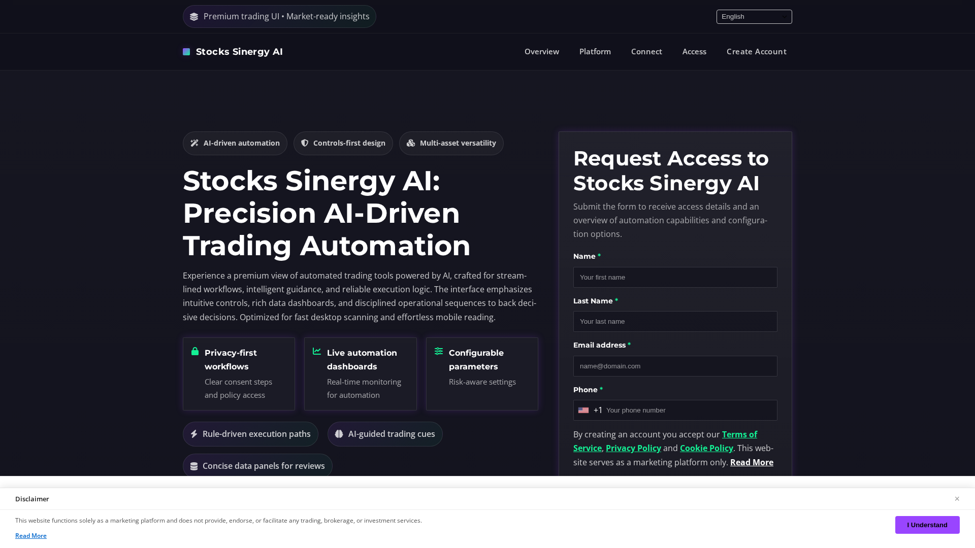 Screenshot of stockssinergyai.com