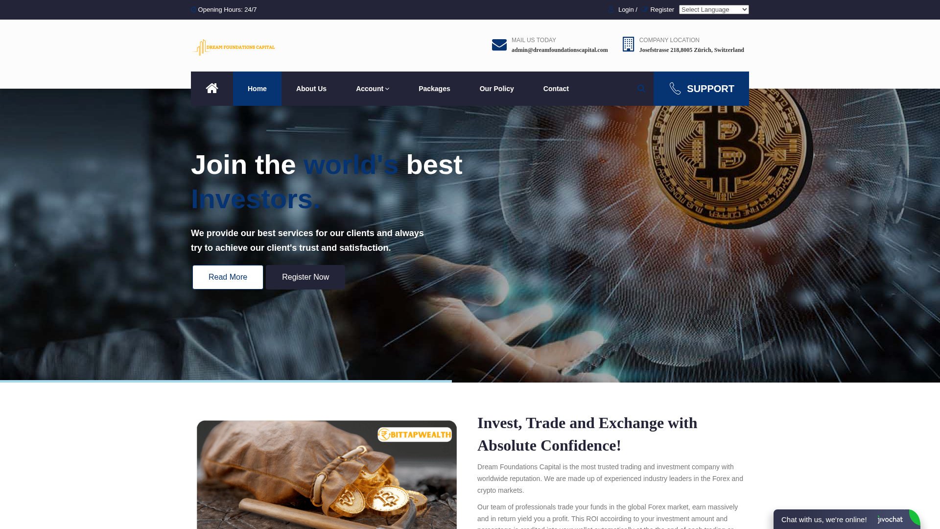Screenshot of dreamfoundationscapital.com