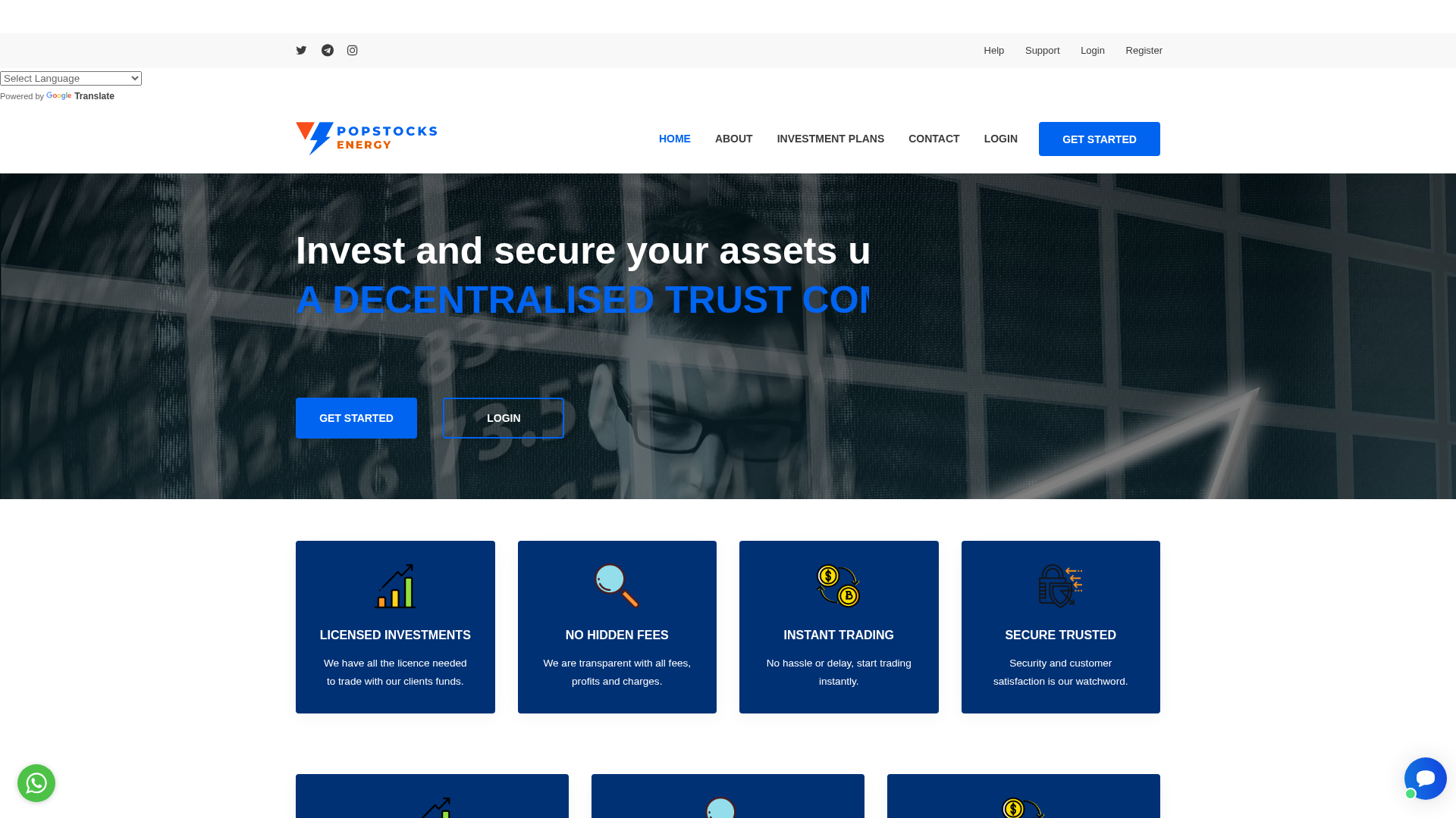 Screenshot of popstocksenergy.com