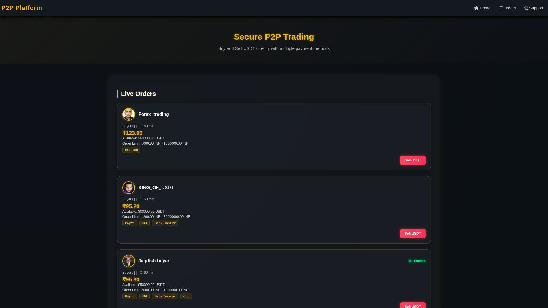 Screenshot of cryptop2p.live