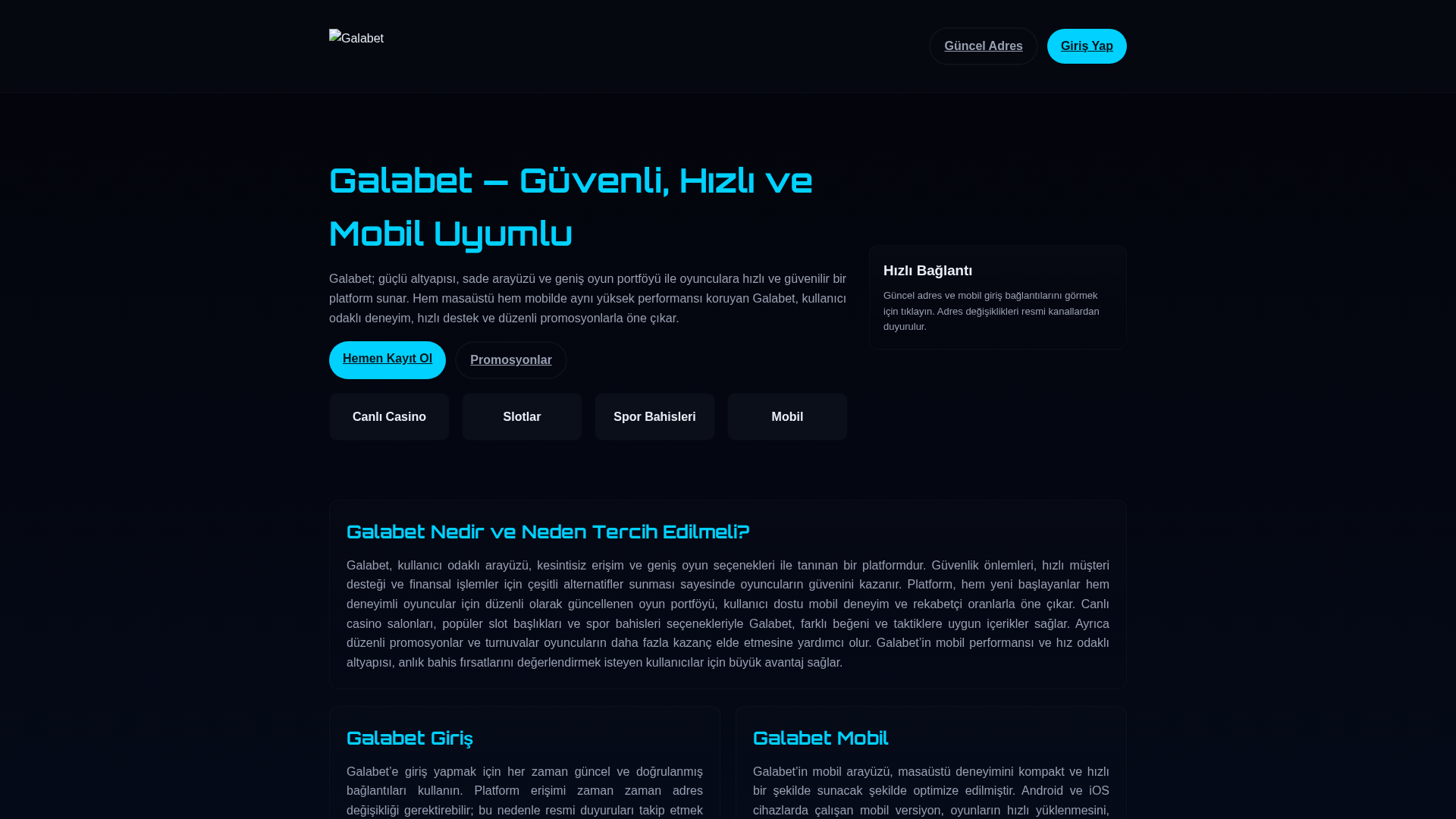 Screenshot of m.galabet1-giris.vip