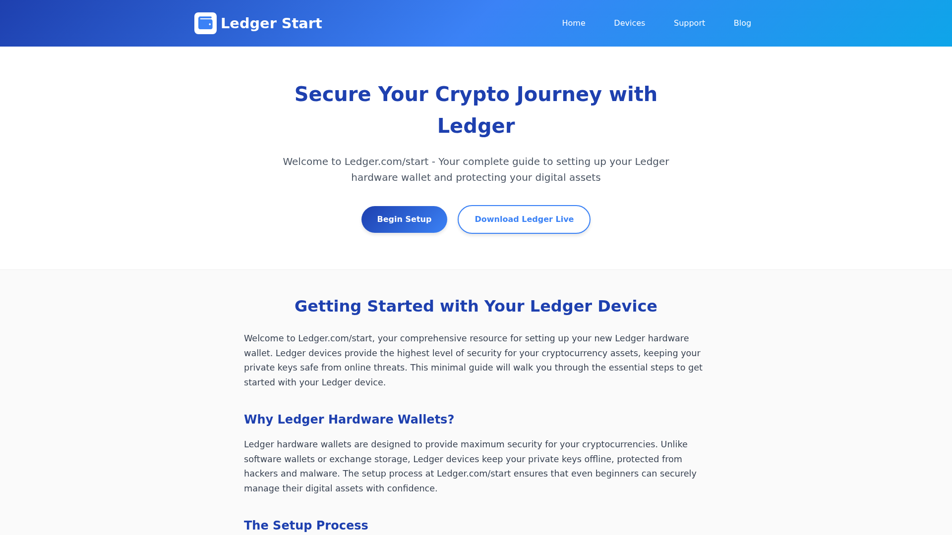Screenshot of ledger-start-home.pages.dev