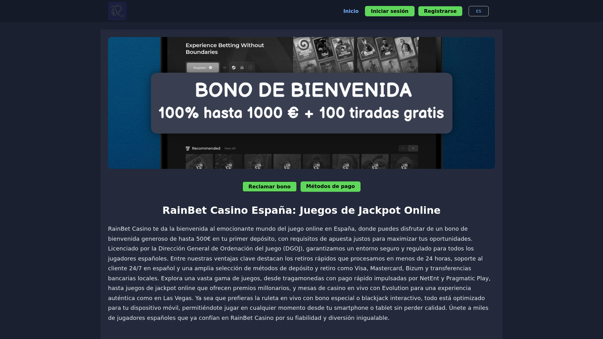 Screenshot of rainbet-es-com.pages.dev