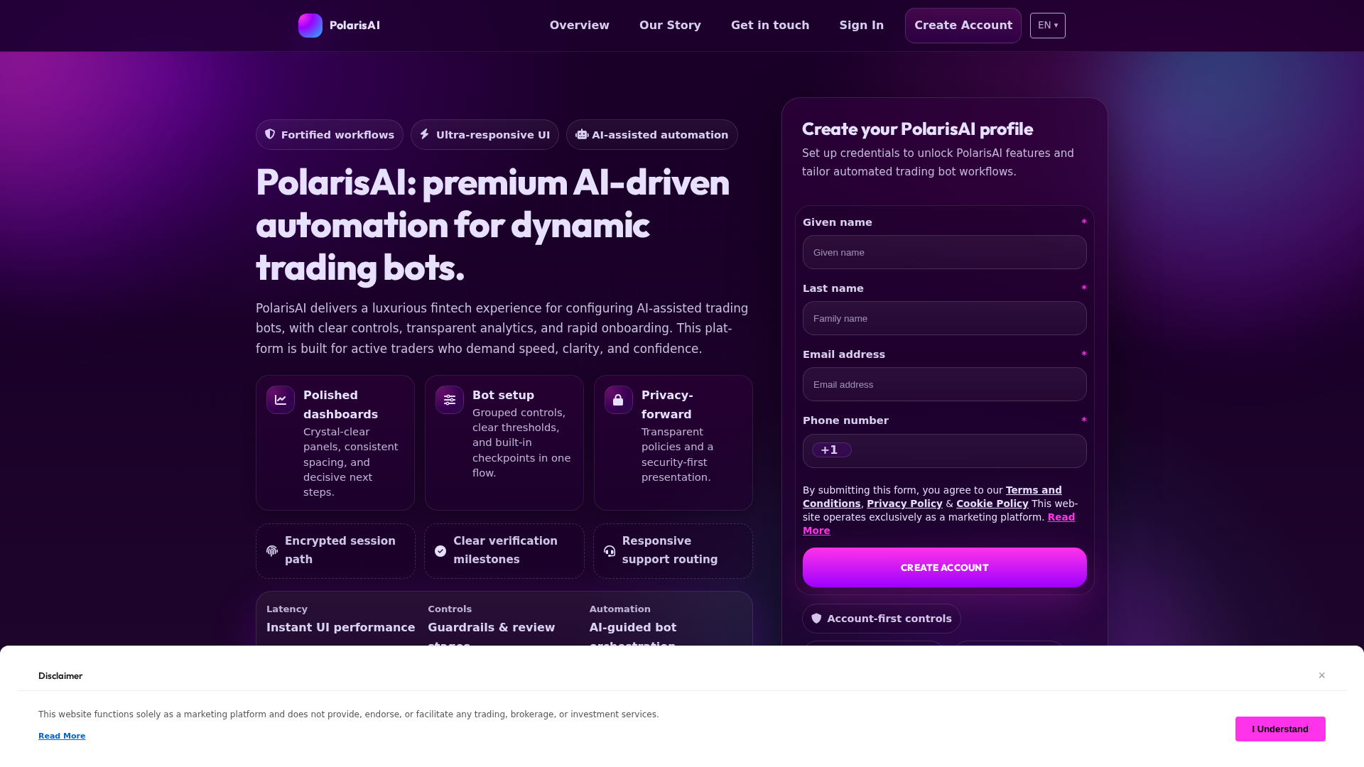 Screenshot of polarisai.click