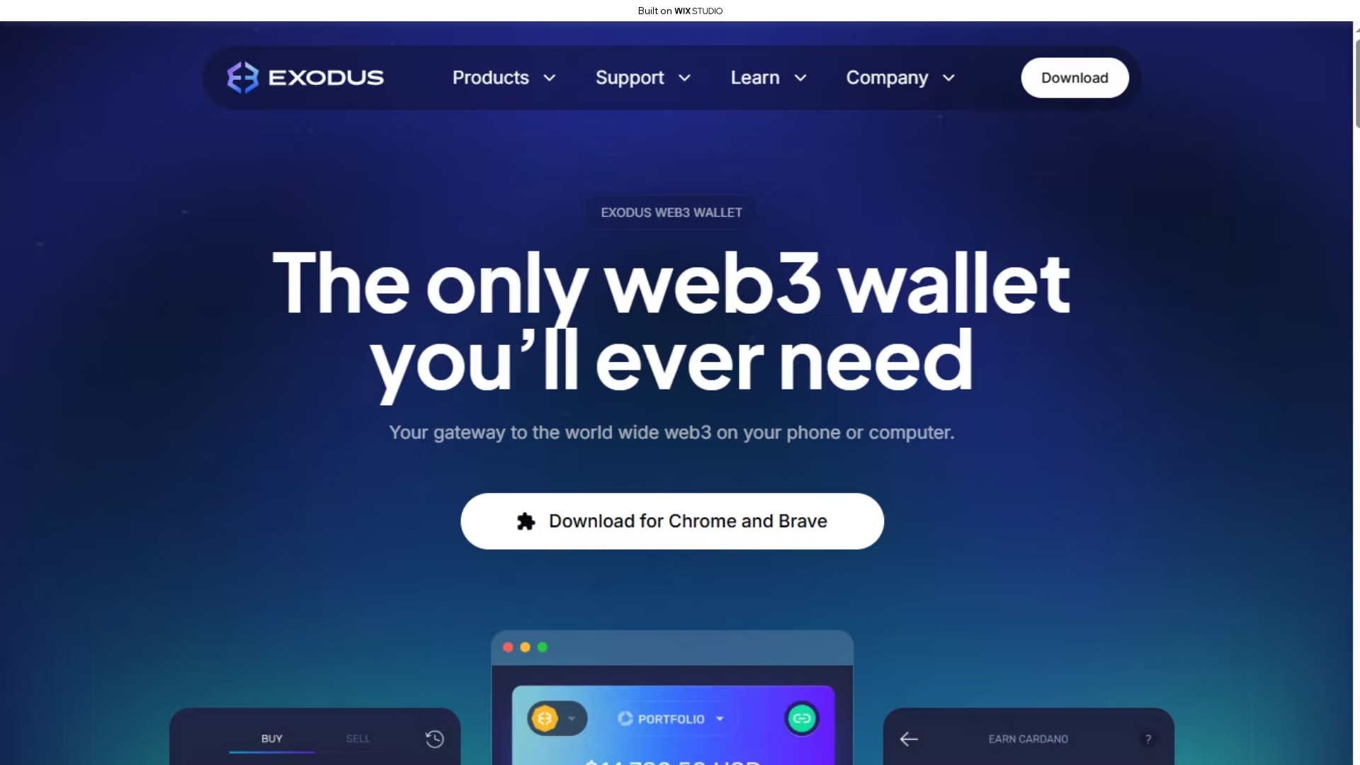 Screenshot of exadusweb-us.wixstudio.com