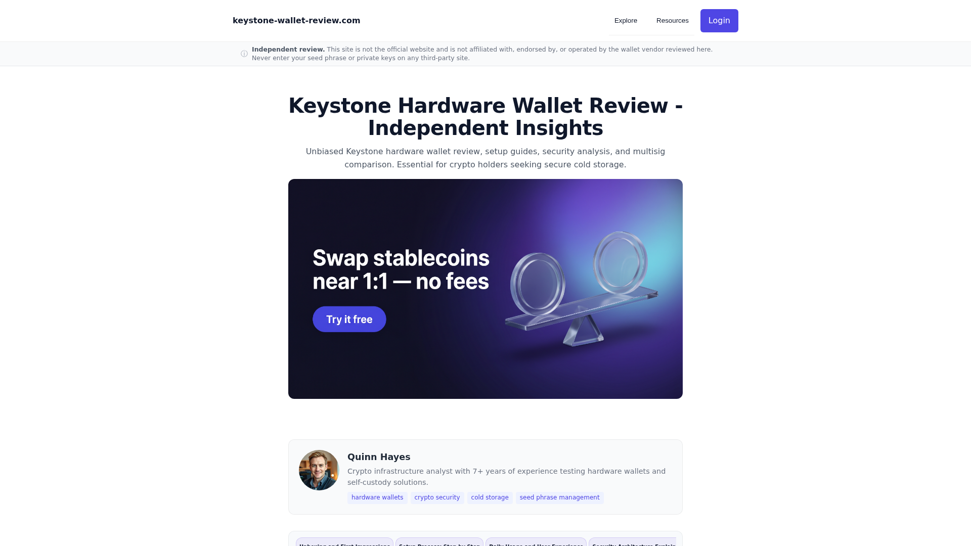 Screenshot of keystone-wallet-review.com