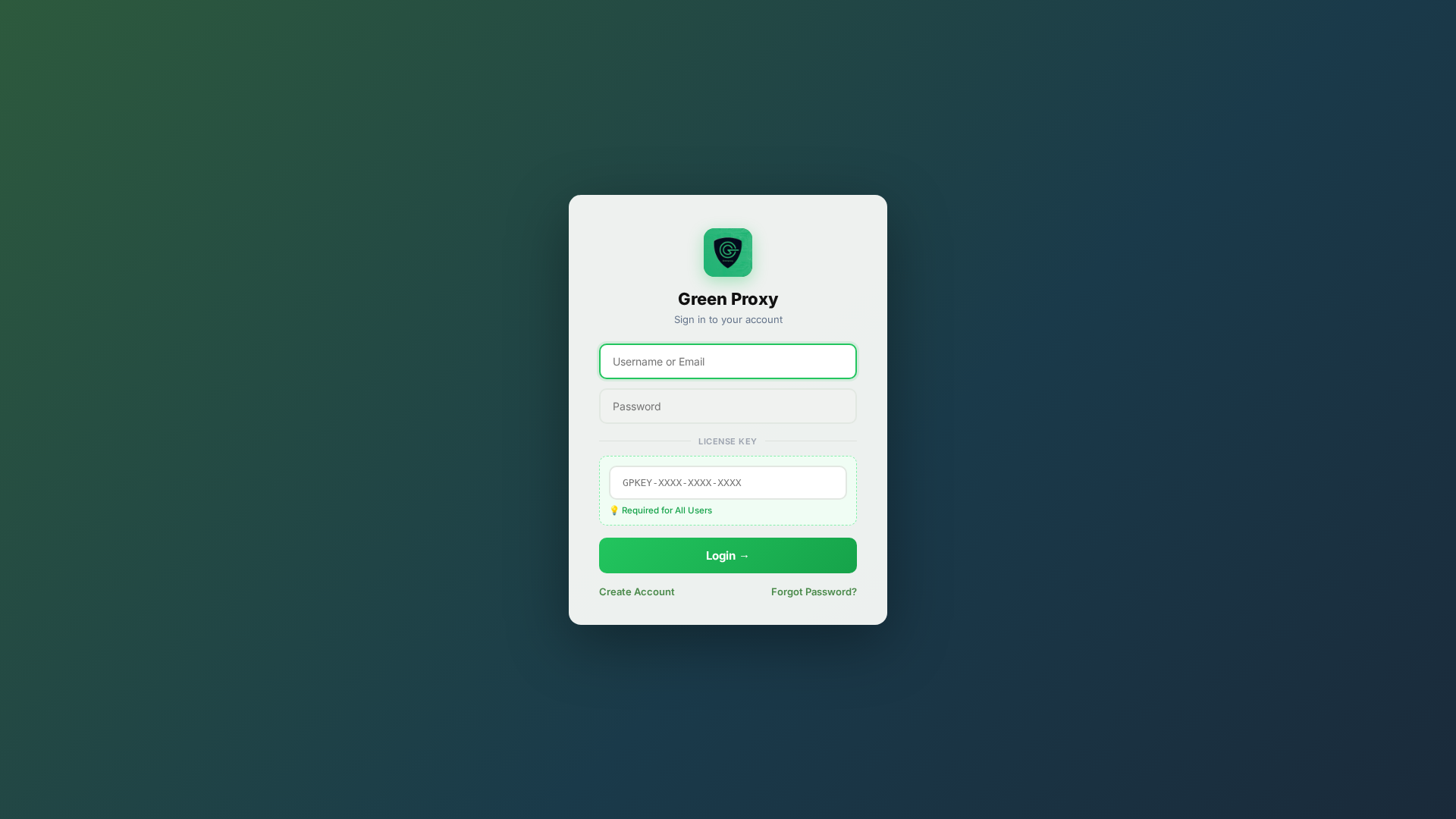 Screenshot of greenproxysimpleserver.cc