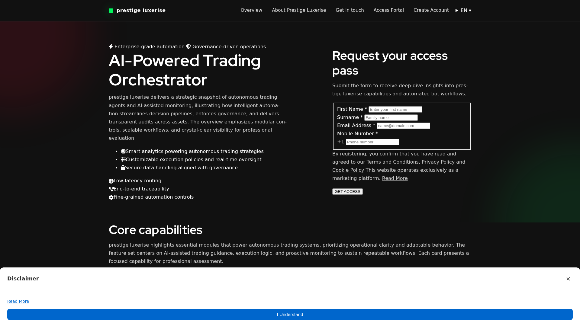 Screenshot of prestigeluxerise.shop